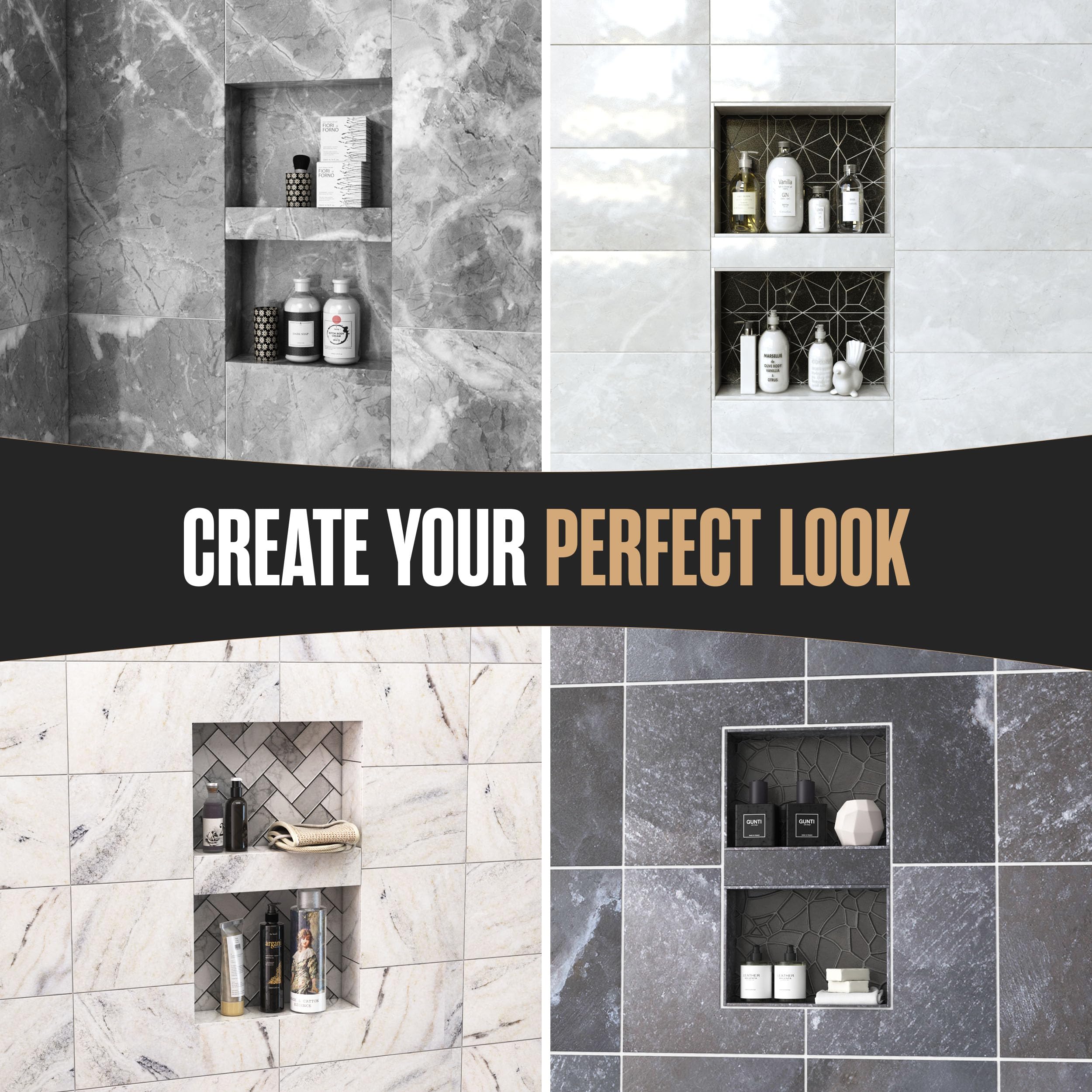 Shower Niche, Shower Insert, Bathroom Niche, 12x20 Inch, Install Size 13x21, Niche For Shower Wall, Shower Niche Insert Tile Ready, Recessed Shower Shelf, Bathroom Niche For Shower, Two Shelves