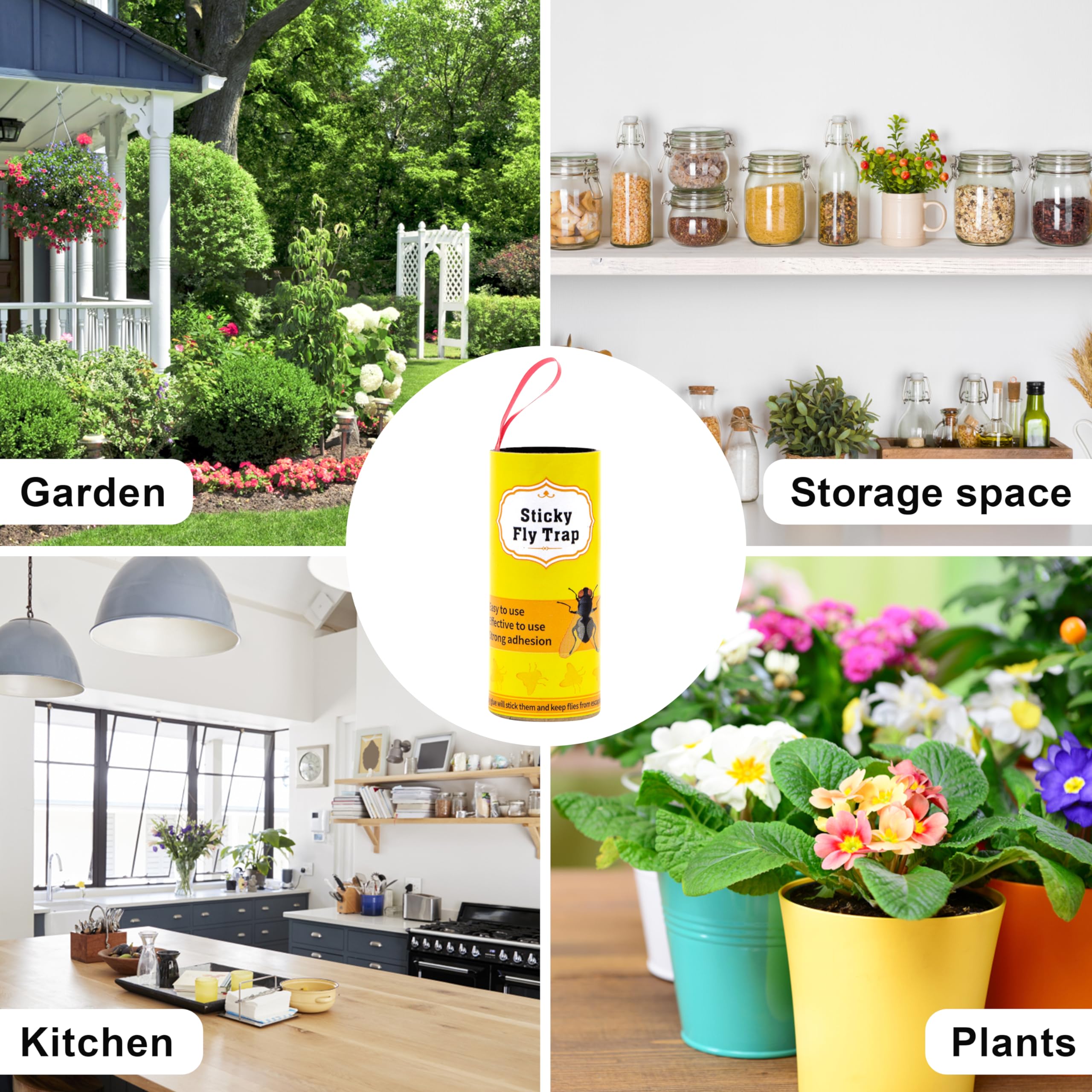 Stingmon 40 Pack Sticky Fly Trap Indoor, Fly Traps Outdoor Hanging, Fruit Fly Trap, Fly Strips Fly Tape Fly Killer Fly Catcher Fly Paper Fly Ribbon, Flying Insect Trap for Bug, Gnat, Insect, Mosquito