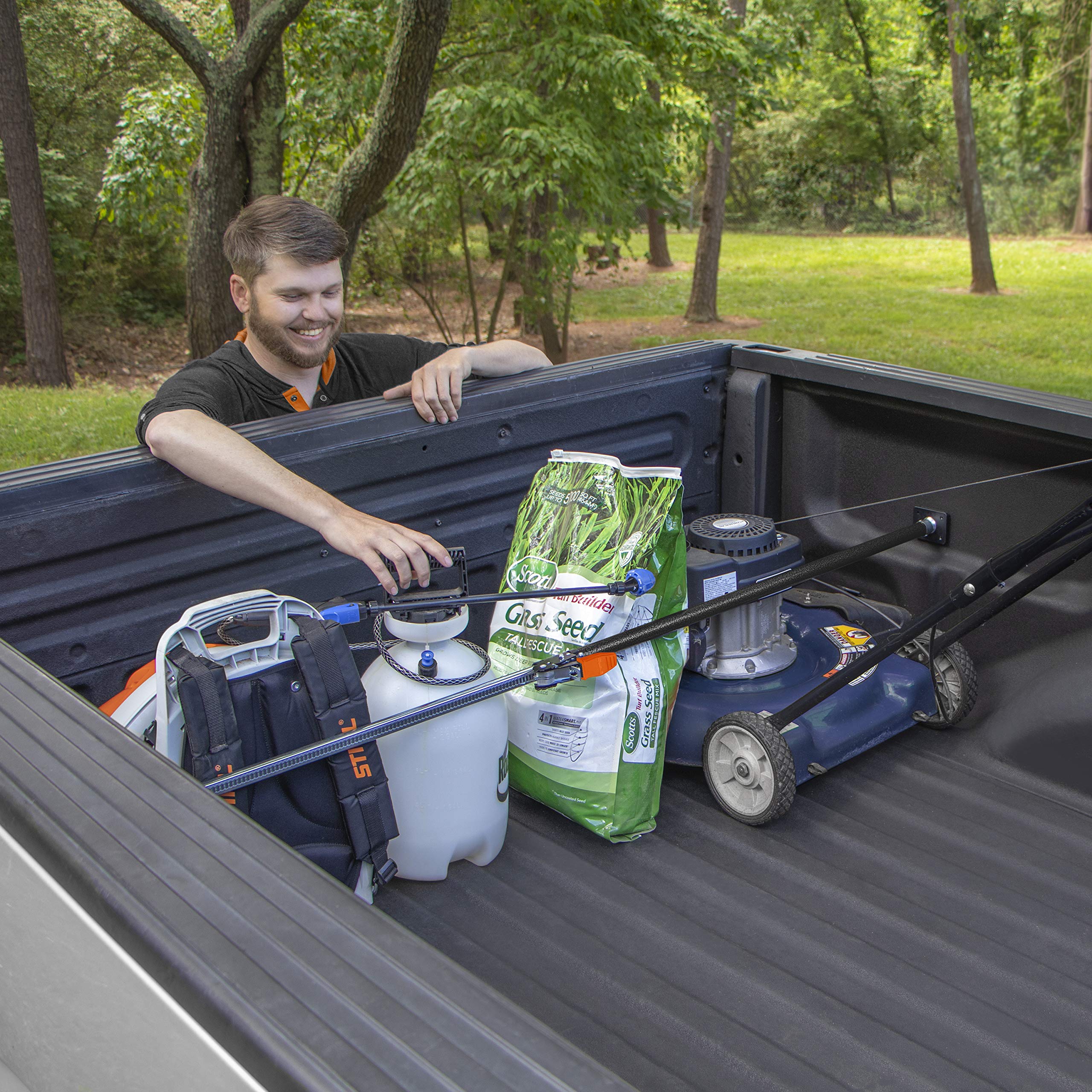 Rightline Gear Adjustable Ratcheting Cargo Bar for Pickup Truck Bed, 40 to 70 Inches, Black