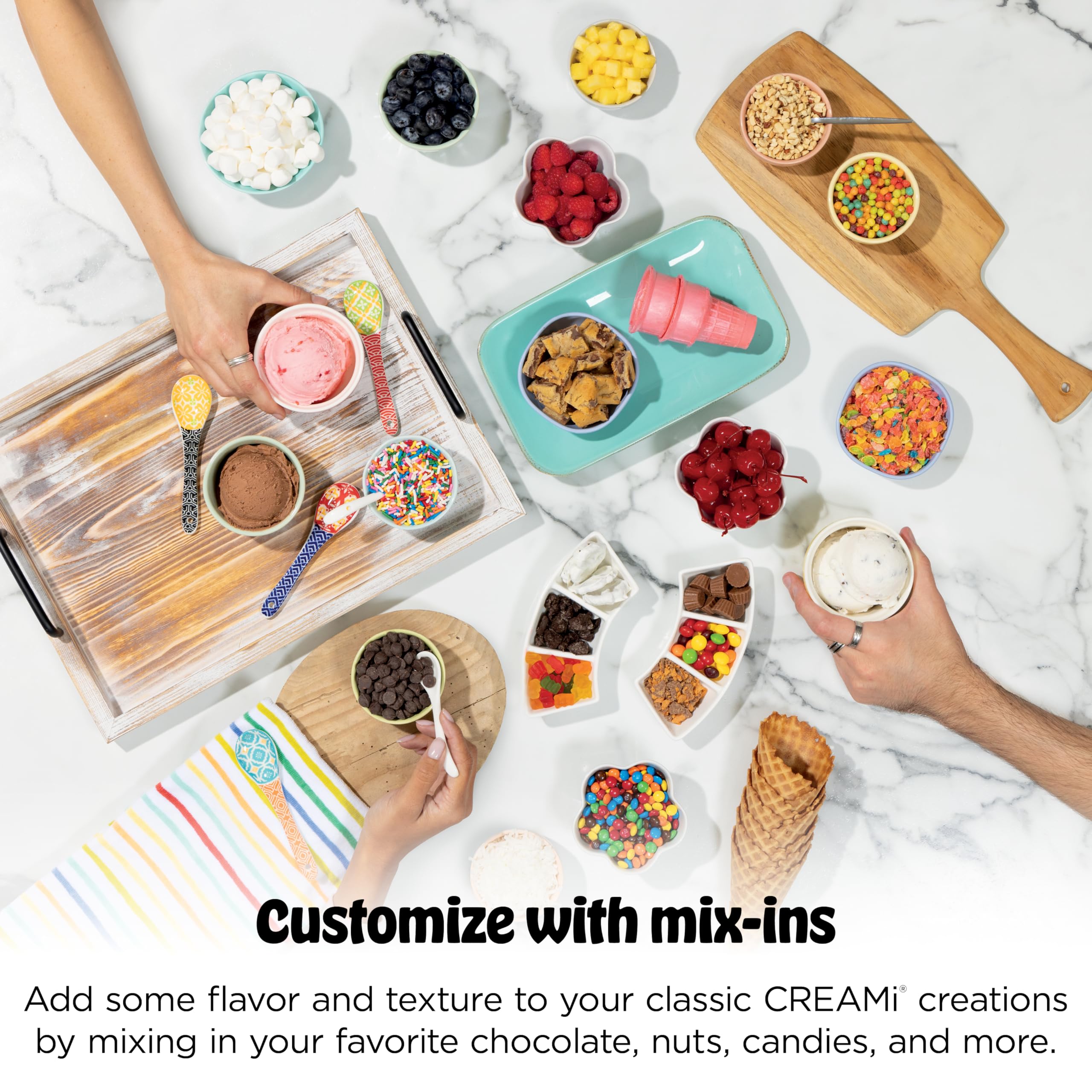 Ninja CREAMi Scoop & Swirl Ice Cream Maker, Soft Serve Desserts, Sorbet, Milkshakes, Frozen Yogurt and More, 13-in-1 Programs, Includes Handle and Two 16 oz 2-in-1 Pints, NC701