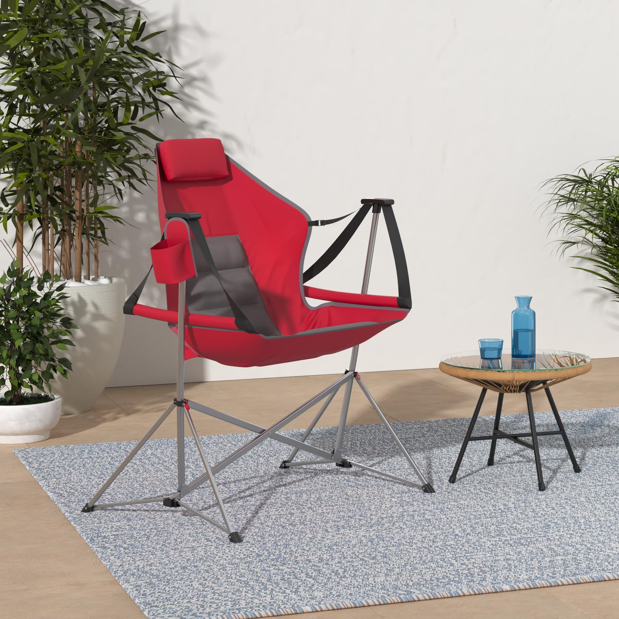 Member's Mark Swing Chair Lounger (Jester Red), 37.8 In x 27.2 In x 44.1 In