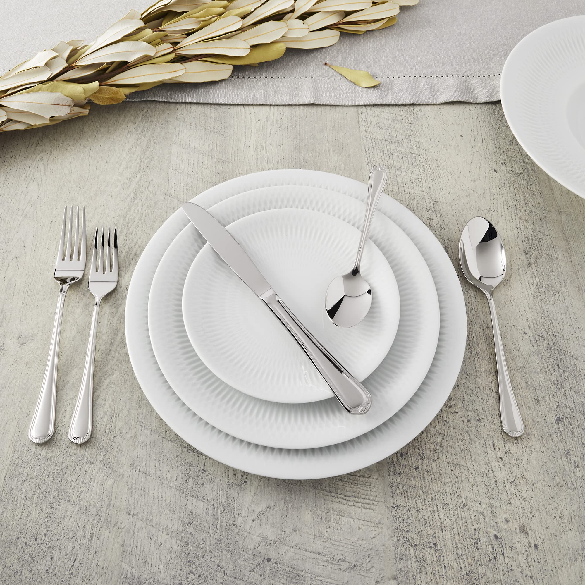 HENCKELS Alcea Flatware Set, 20-Piece, Silver