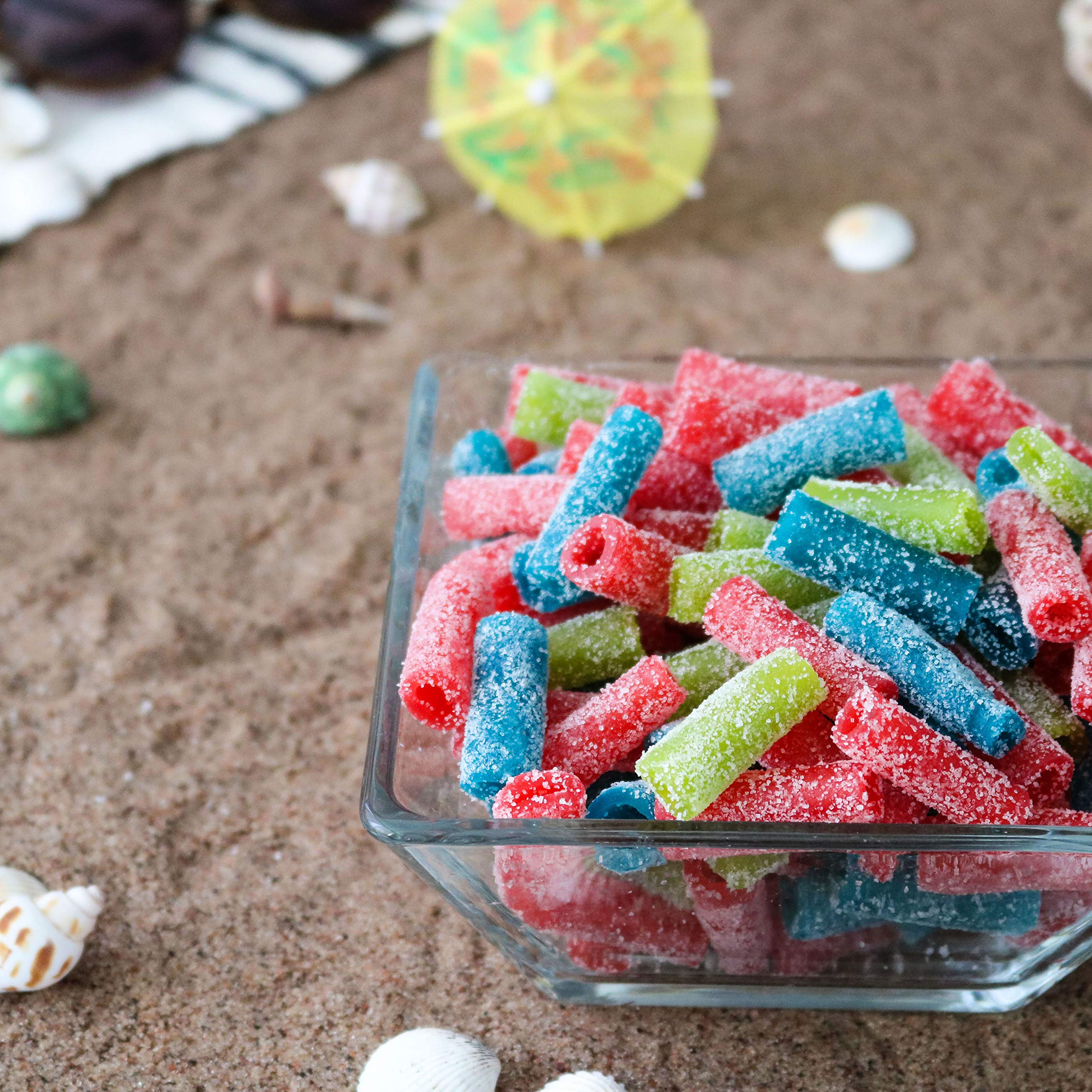 Sour Punch Bites, Blue Raspberry, Apple & Strawberry Flavors, Soft & Chewy Candy, 9oz Bag (12 Pack)