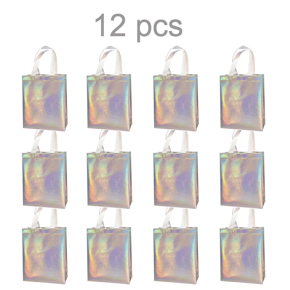 LOOKSGO 12 Pcs Non-woven Reusable Gift Bags With Handles for Party Favor 8W x 4L x10H Size