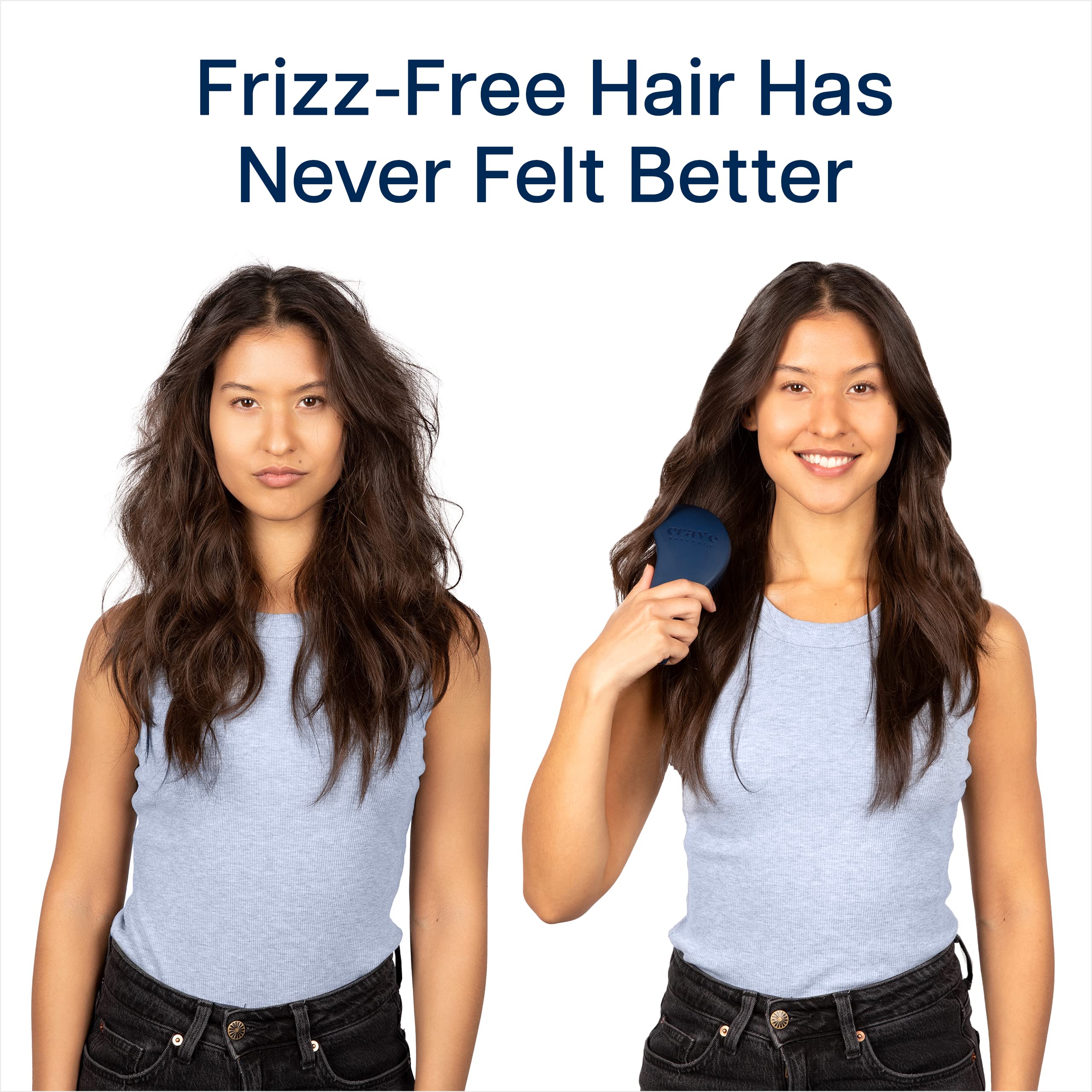 Crave Naturals Glide Thru Detangling Brush for Adults & Kids Hair - Detangler Brush for Natural, Curly, Straight, Wet or Dry Hair - Blue, 1 count