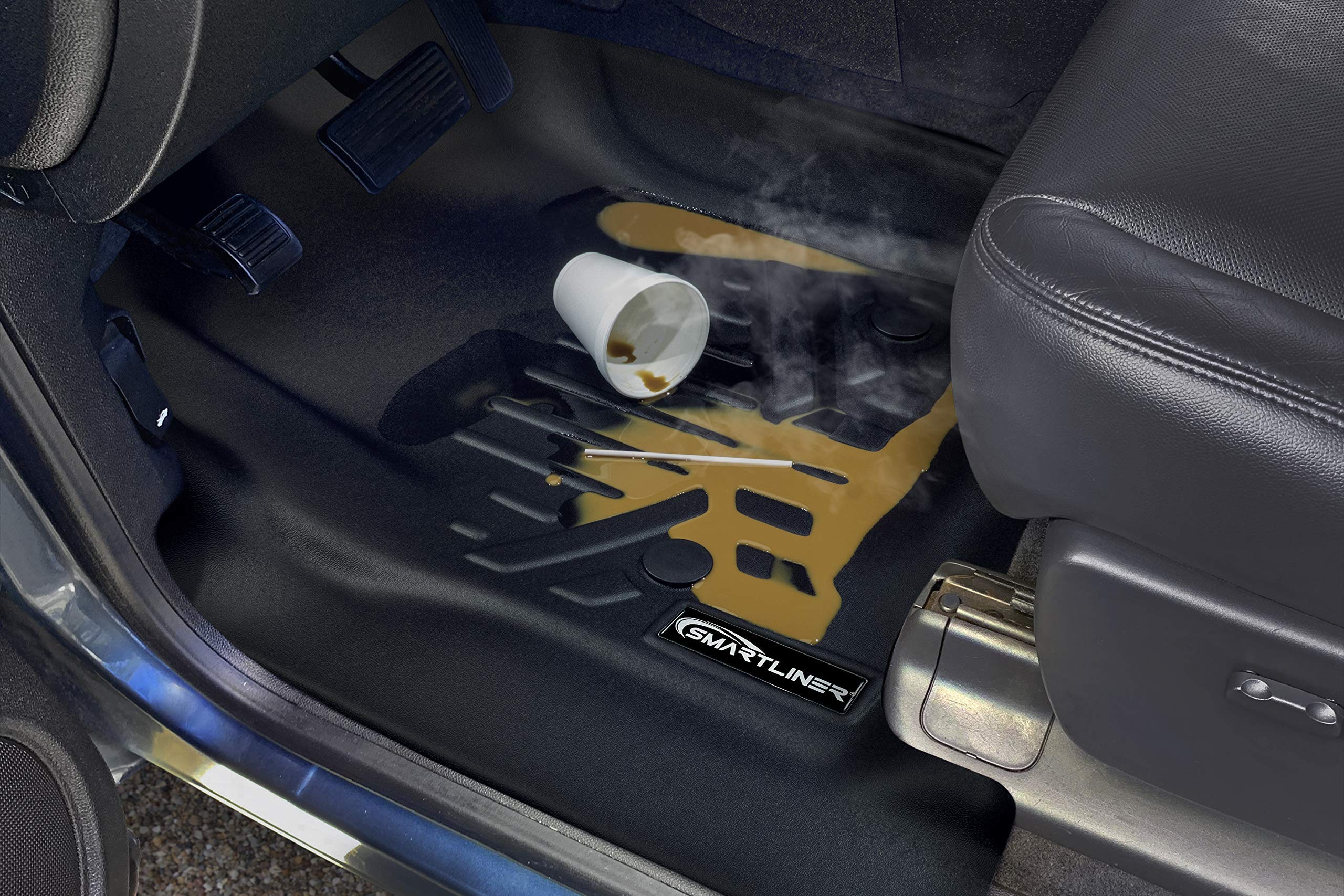 MAXLINER Floor Mats 1st Row Liner Set Black Compatible with 2007-2013 Silverado/Sierra 1500-2007-14 2500/3500 HD Crew or Extended Cab