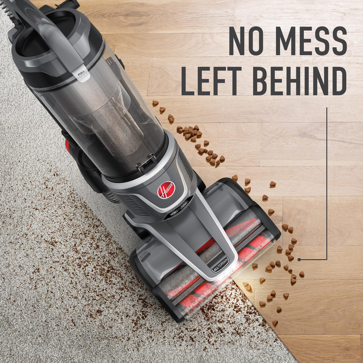 Hoover WindTunnel All-Terrain Dual Brush Roll Bagless Vacuum Cleaner, Corded Upright Vacuum, HEPA Media Filtration, Headlights, Swivel Steering, Corded Vacuum Cleaners for Home Use