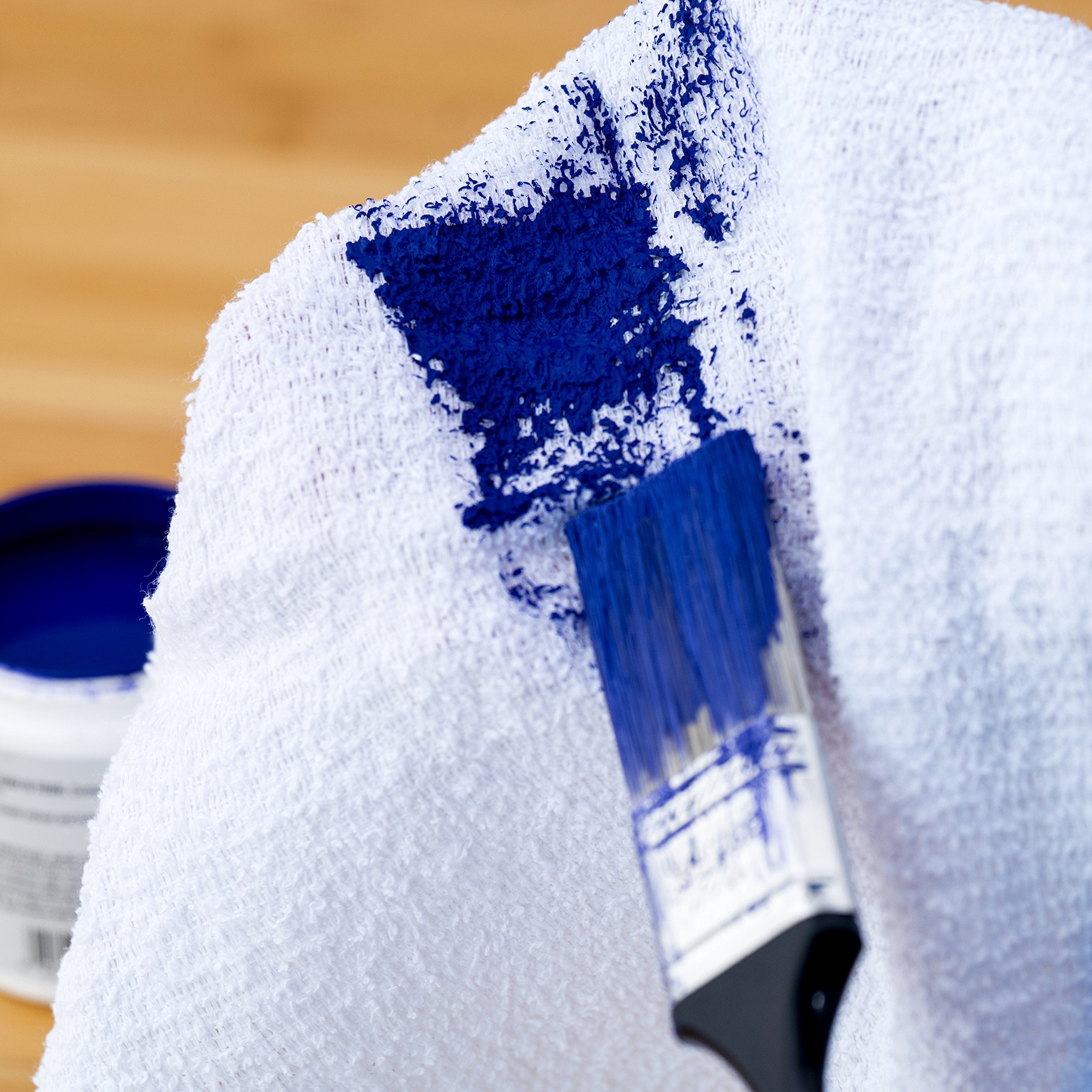 S&T INC. Multipurpose Cotton Terry Cleaning Towels for Home, Car, Automotive, and Garage Cleaning Supplies, 14 Inch x 17 Inch, White, 24 Pack