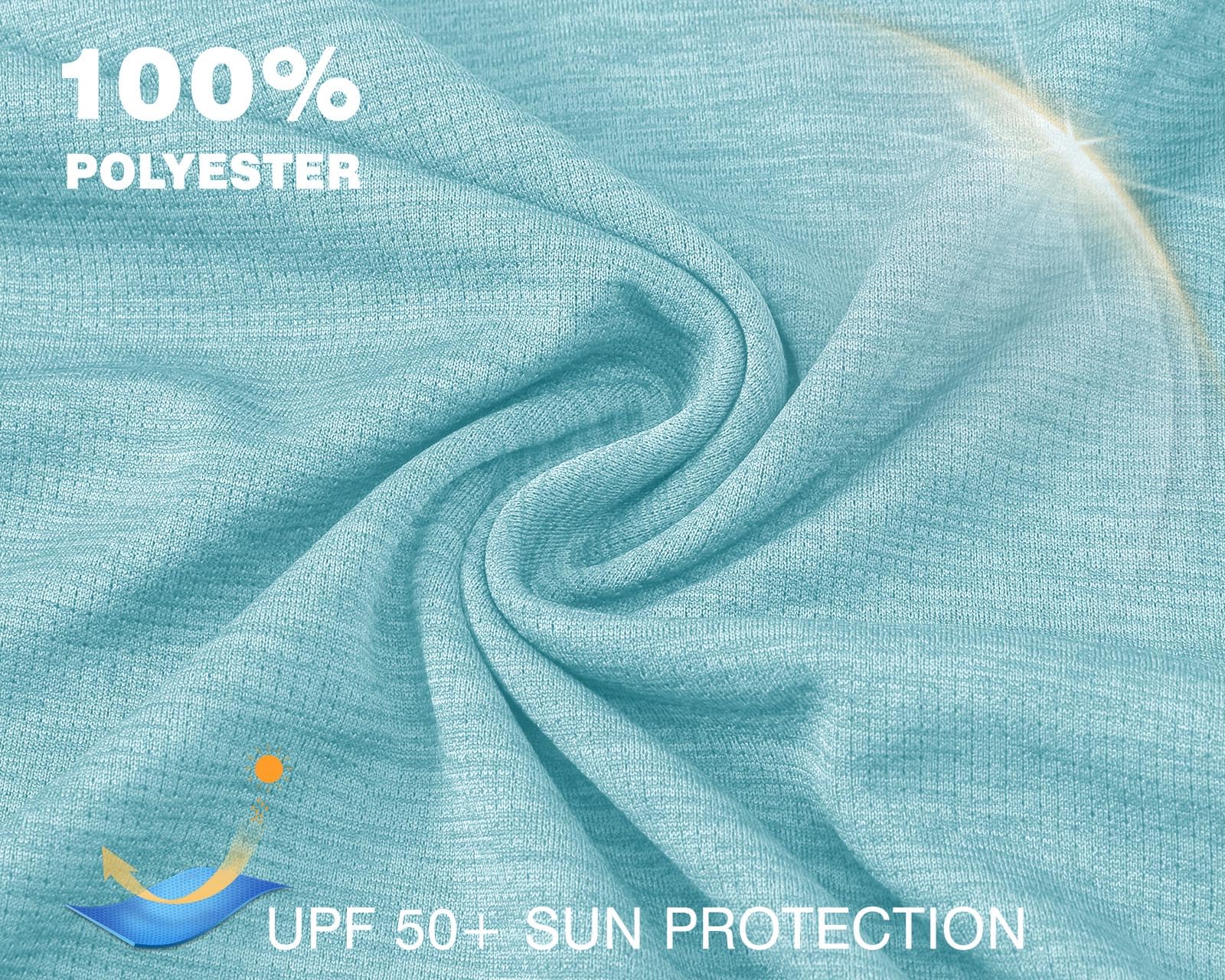 TBMPOY Womens UPF 50+ Sun Protection Hoodie Shirt Long Sleeve Fishing Hiking Outdoor UV Shirt Lightweight Light Blue M