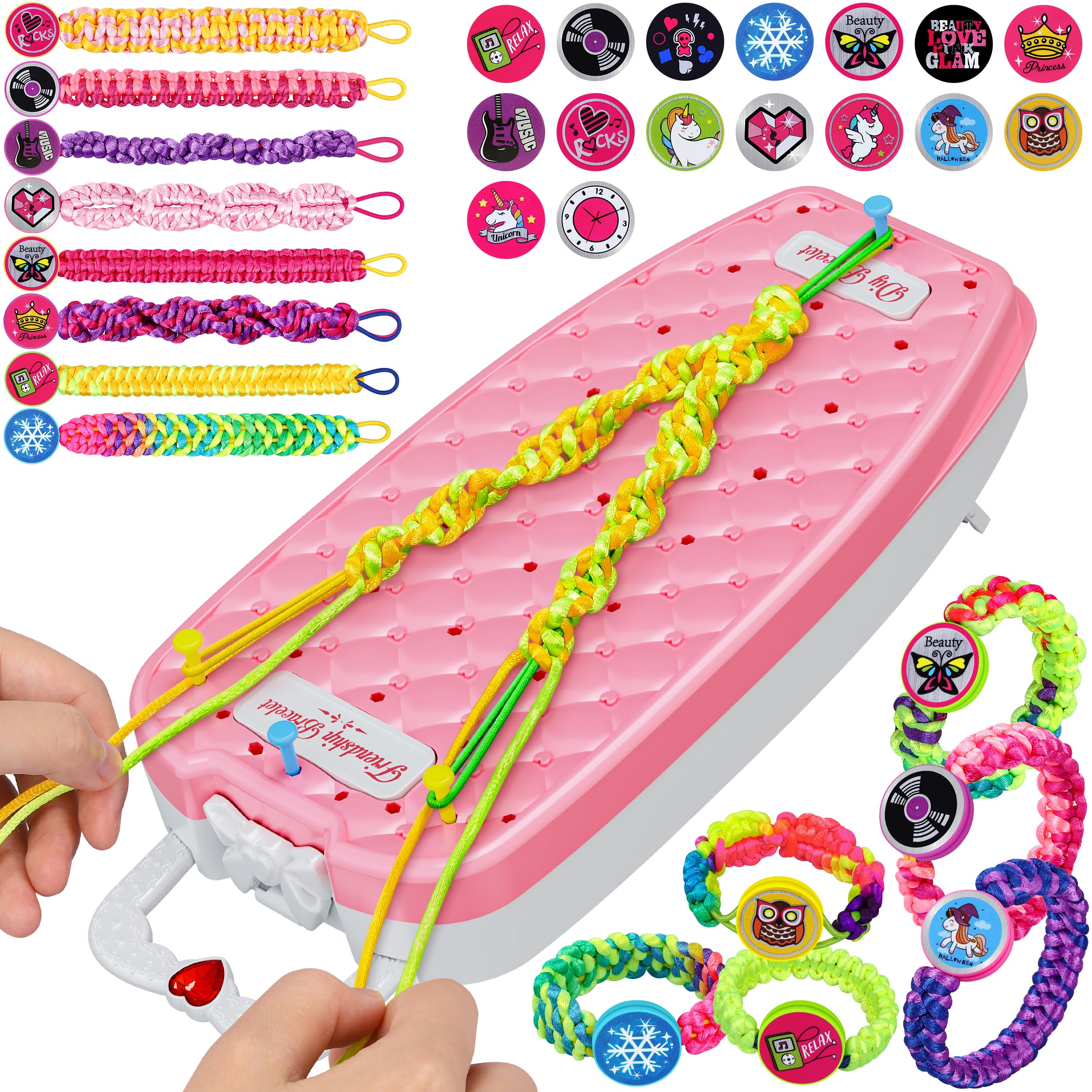 Dpai Friendship Bracelet Making Kit for Girls,DIY Arts and Crafts Toys,Jewelry String Maker Kit,The Best Birthday Gifts Ideas for Girls 6 7 8 9 10 11 12+ Years Old(Pink)