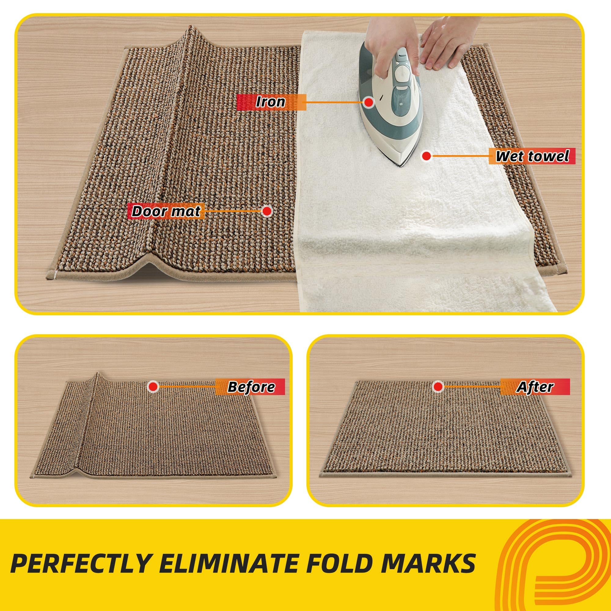 JSEI Kitchen Rugs, 2PCS Non-Slip Kitchen Mats for Floor, Machine Washable Absorbent and Stain Resistant Kitchen Runner, Carpet Mats with TPR Backing for Kitchen, 24”x36”+24”x60”, Beige