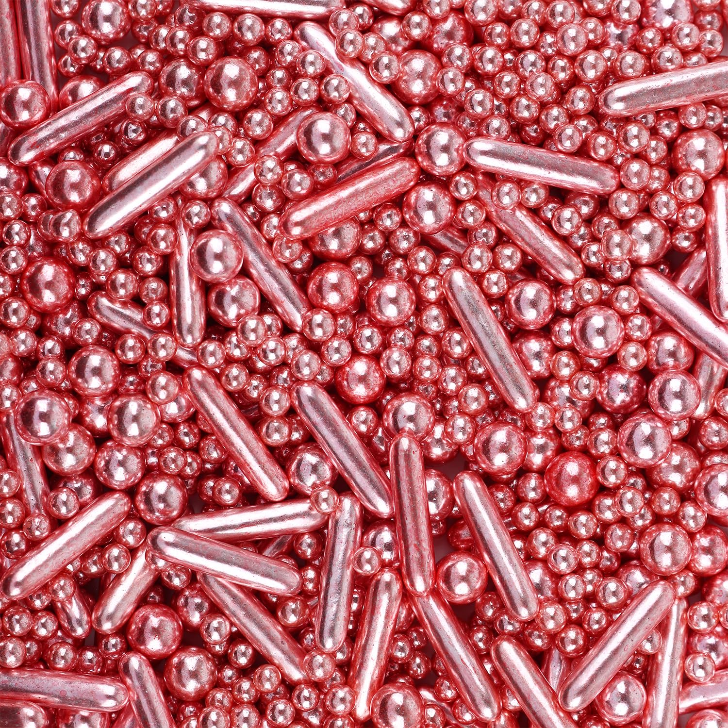 Rose Gold Sprinkles for Cake Decorating, Valentine's Day Sprinkles, Rose Pearl Sugar Cupcake, Cookies, Ice Cream Toppings, 3.5 Ounces Cake Decorationss Baking, Perfect for Wedding, New Year’S Eve, Christmas Party