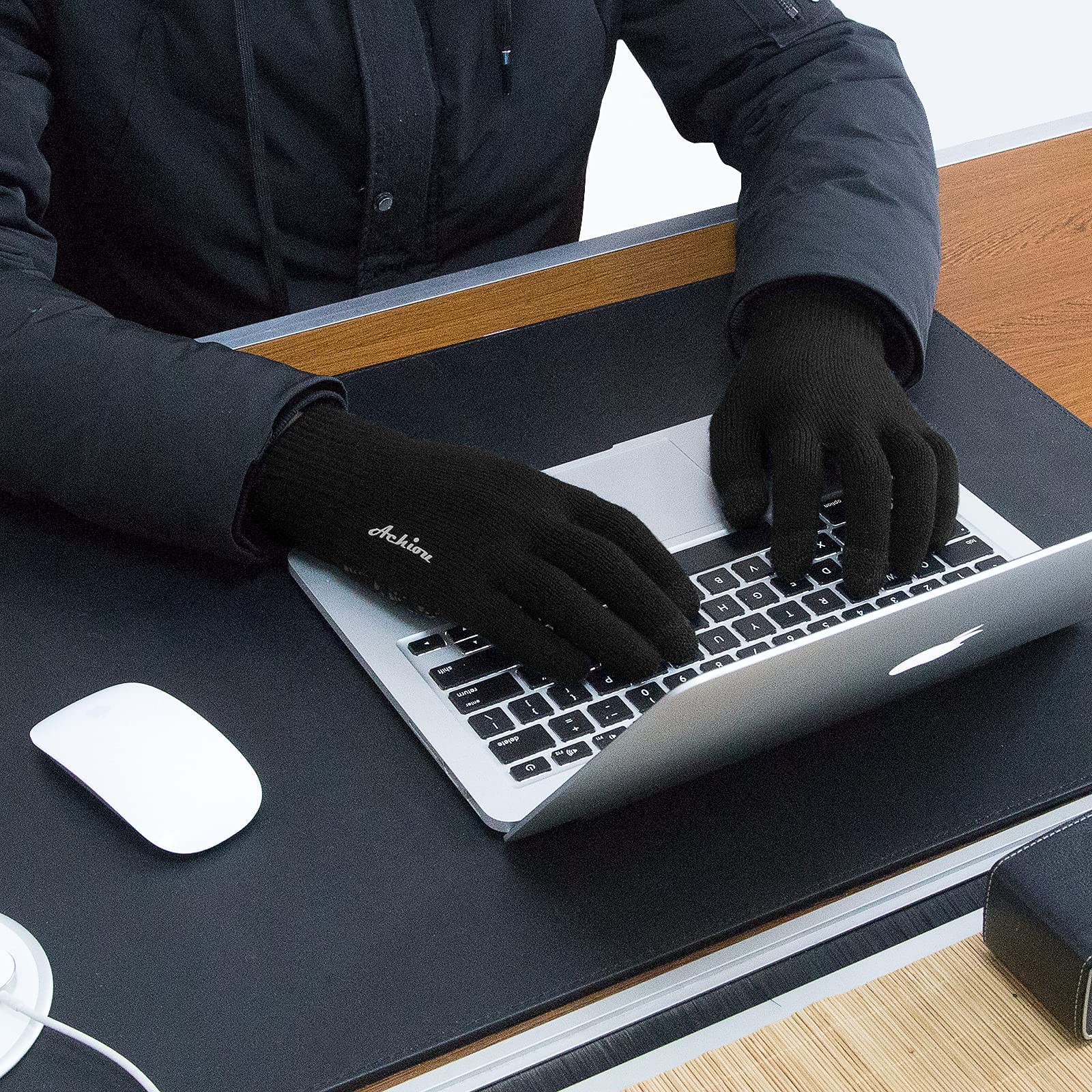 Achiou Winter Gloves, Gloves for Men Women, Upgraded Touch Screen Texting Warm Running Gloves with Thermal Soft Knit Lining