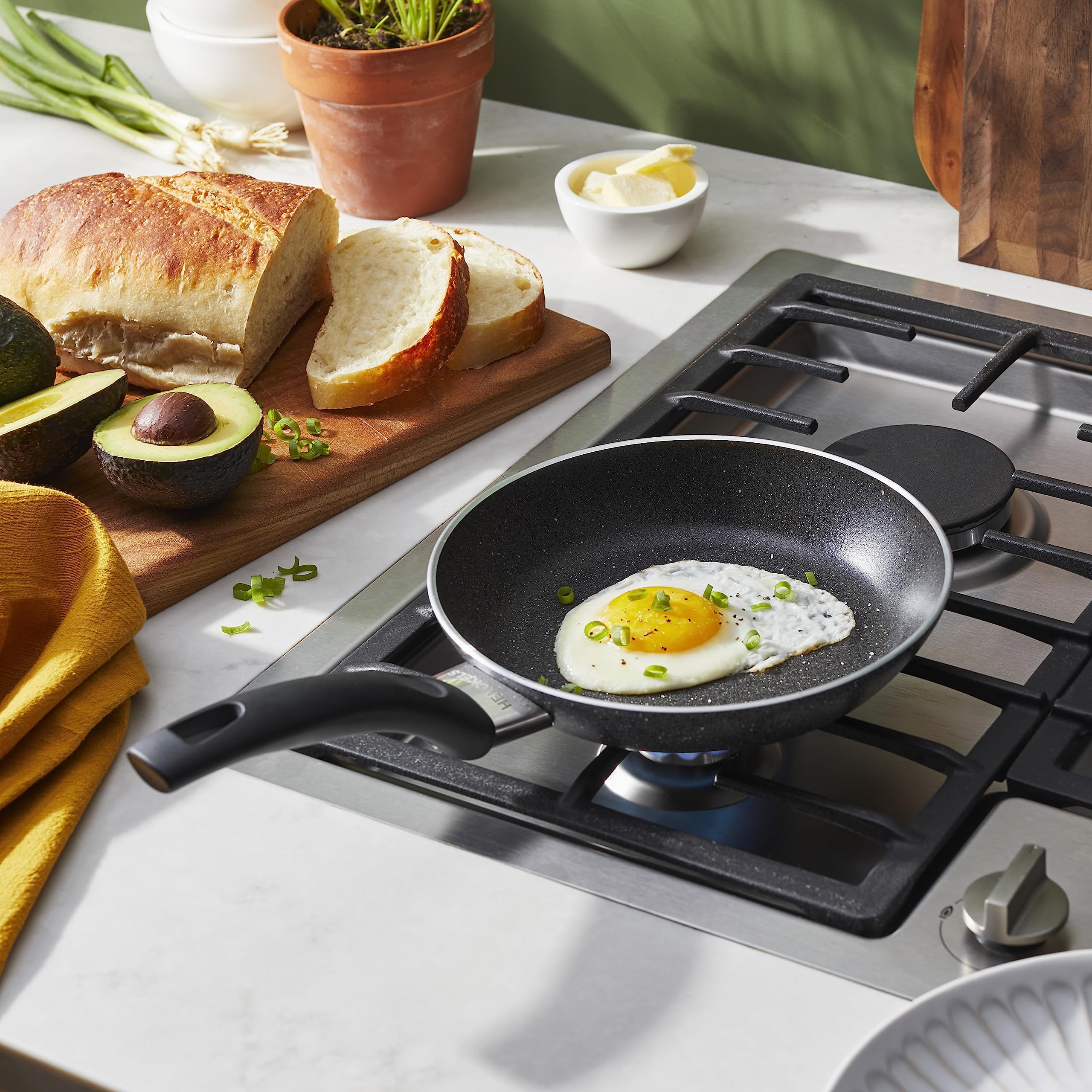 Henckels Everlift 8-inch Granitium Nonstick Frying Pan, Made in Italy, durable 3-layer granite-hued nonstick coating from recycled materials, Oven safe to 400°F, Dishwasher safe
