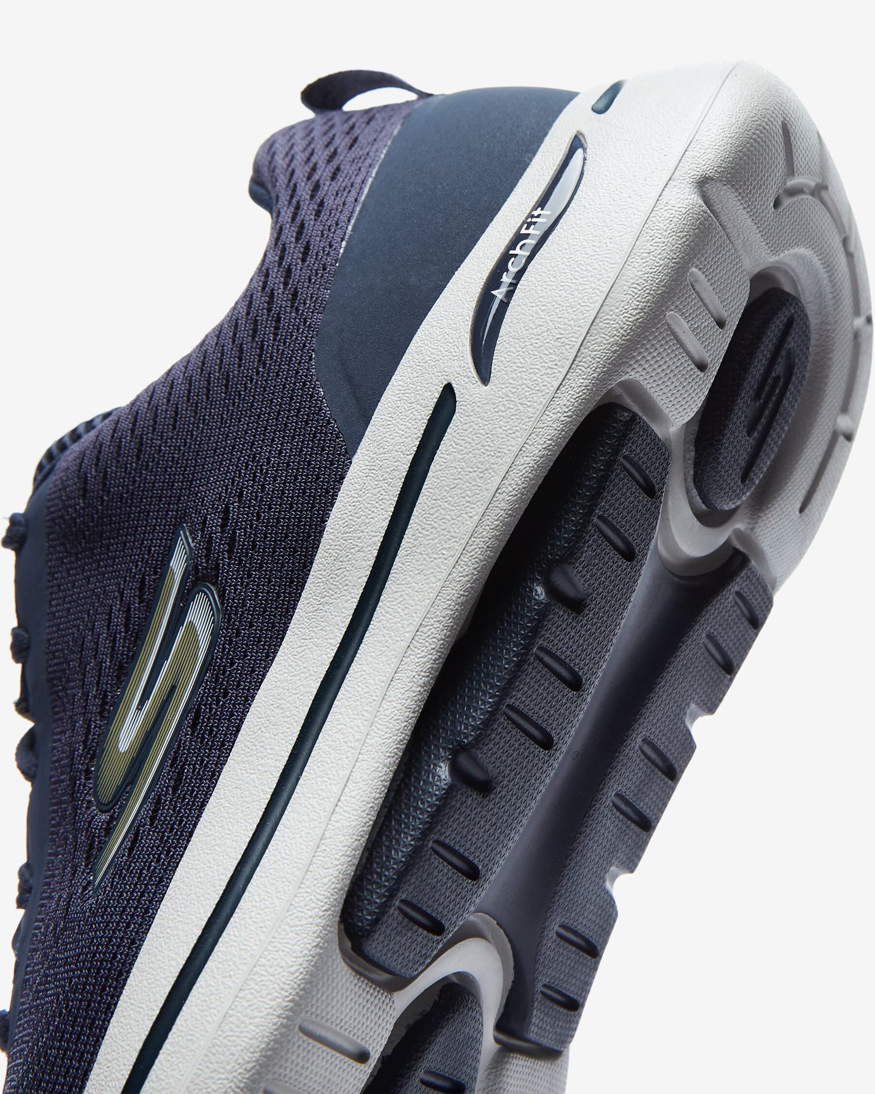 Skechers Men's Gowalk Arch Fit-Athletic Workout Walking Shoe with Air Cooled Foam Sneaker, Navy/Gold, 10.5 X-Wide