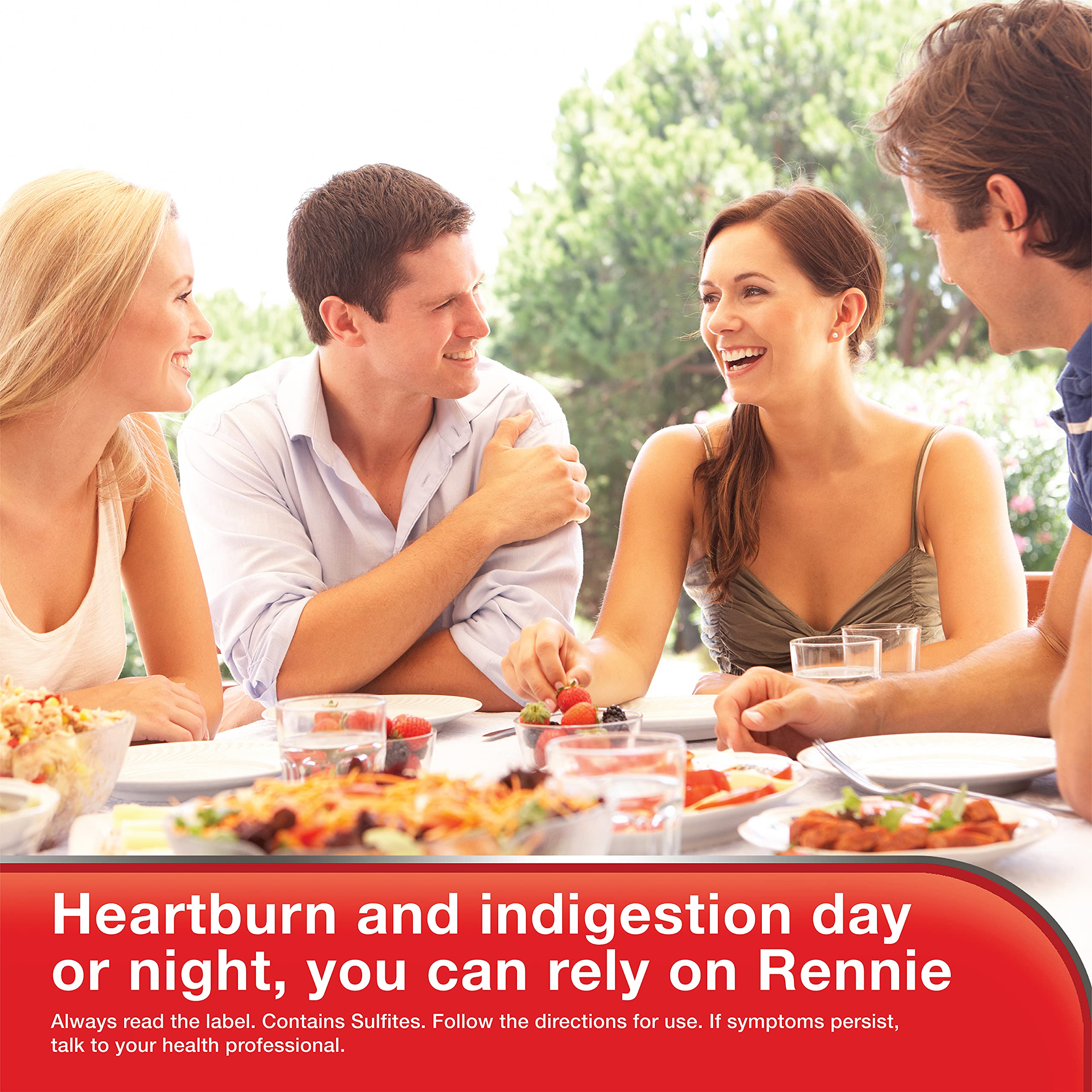 Rennie Indigestion and Heartburn Relief Spearmint 96 Chewable Tablets