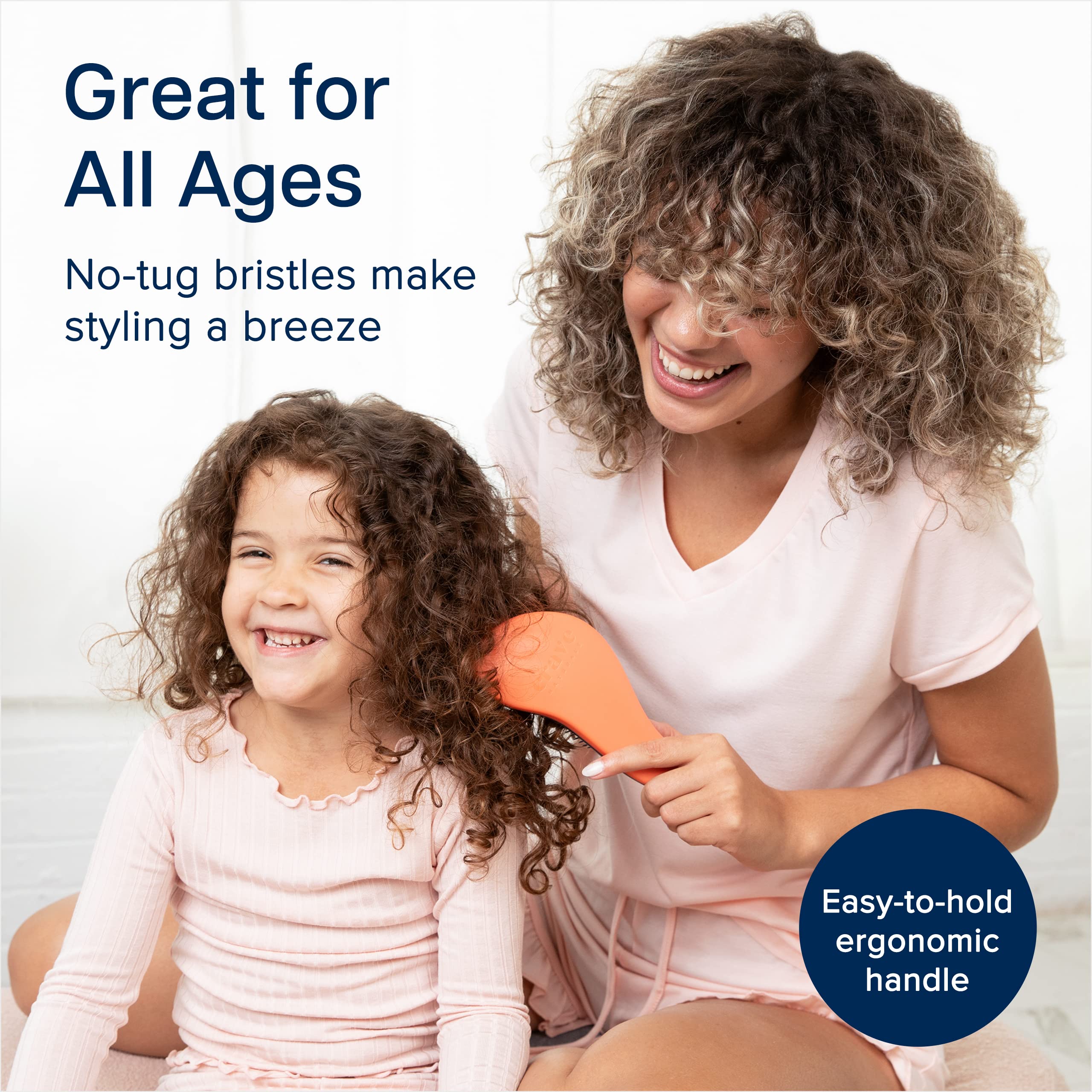 Crave Naturals Glide Thru Detangling Hair Brush for Adults & Kids Hair - Detangler Brush for Natural, Curly, Straight, Dry or Wet Hair Brushes for Women & Men - 1 Pack - Coral