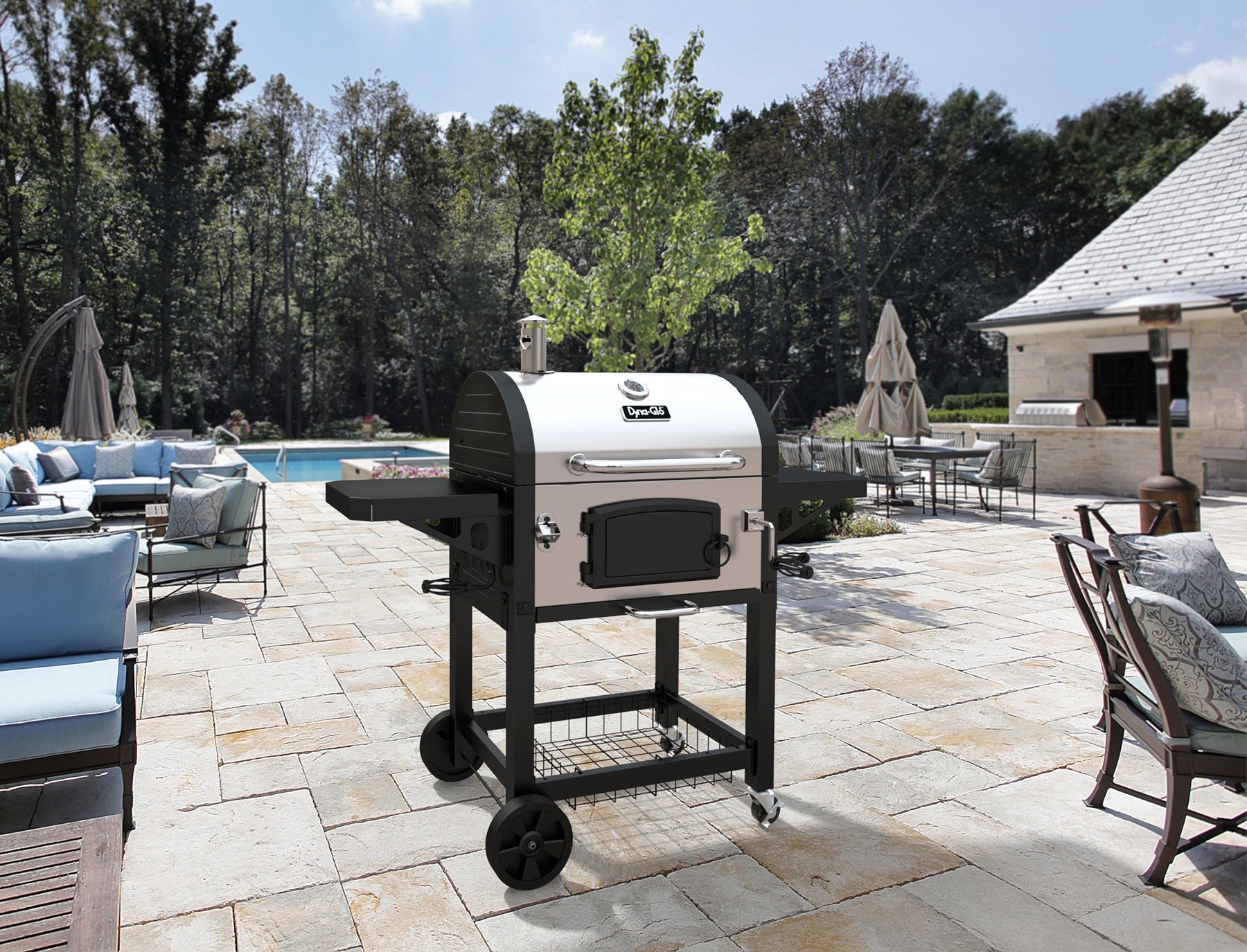 Dyna-Glo DGN486SNC-D Heavy Duty Stainless Charcoal Grill, Large