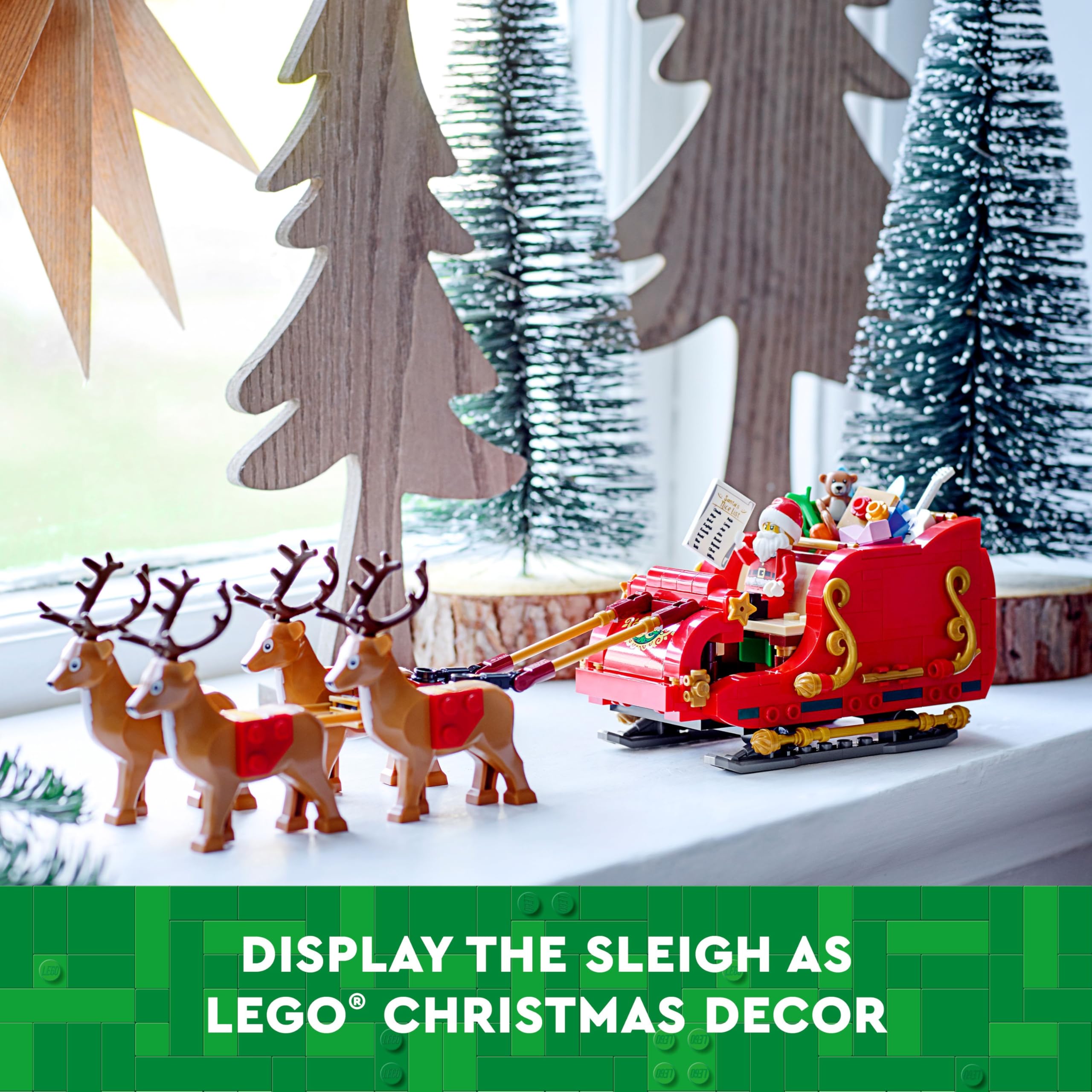 LEGO Santa’s Sleigh Christmas Toy Building Set for Kids Ages 9-13, Comes with a Santa Figurine & Reindeer, Gift for Boys and Girls, Holiday Home Decor, 40499