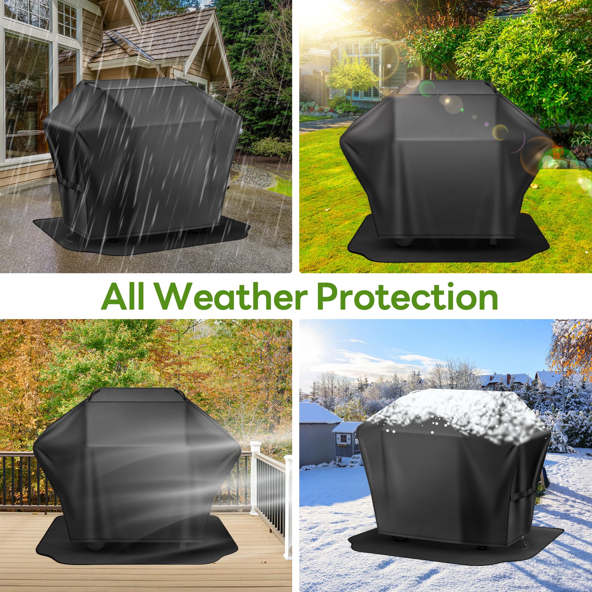 Mepple Grill Cover 60 Inch & Under Grill Mat,Waterproof Fade Resistant Anti-UV Barbecue Grill Cover & Weather Protection BBQ Cover for Griddle Outdoor,Compatible with Weber Nexgrill Charbroil Grill