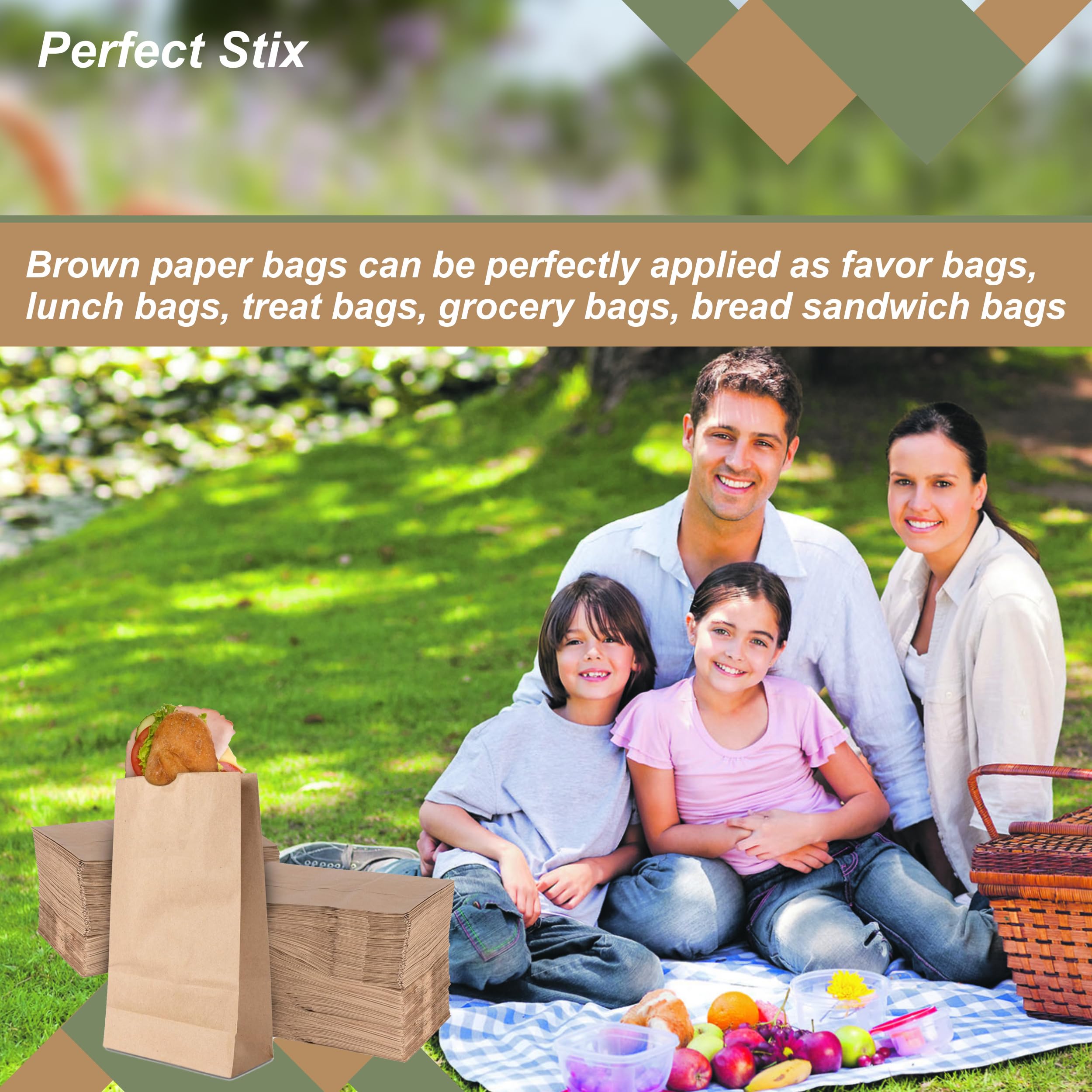 Perfect Stix - Perfect Stix Brown Bag 4lb 40- 2mwhite 4 lb Brown Bag- Pack of 40 Bags