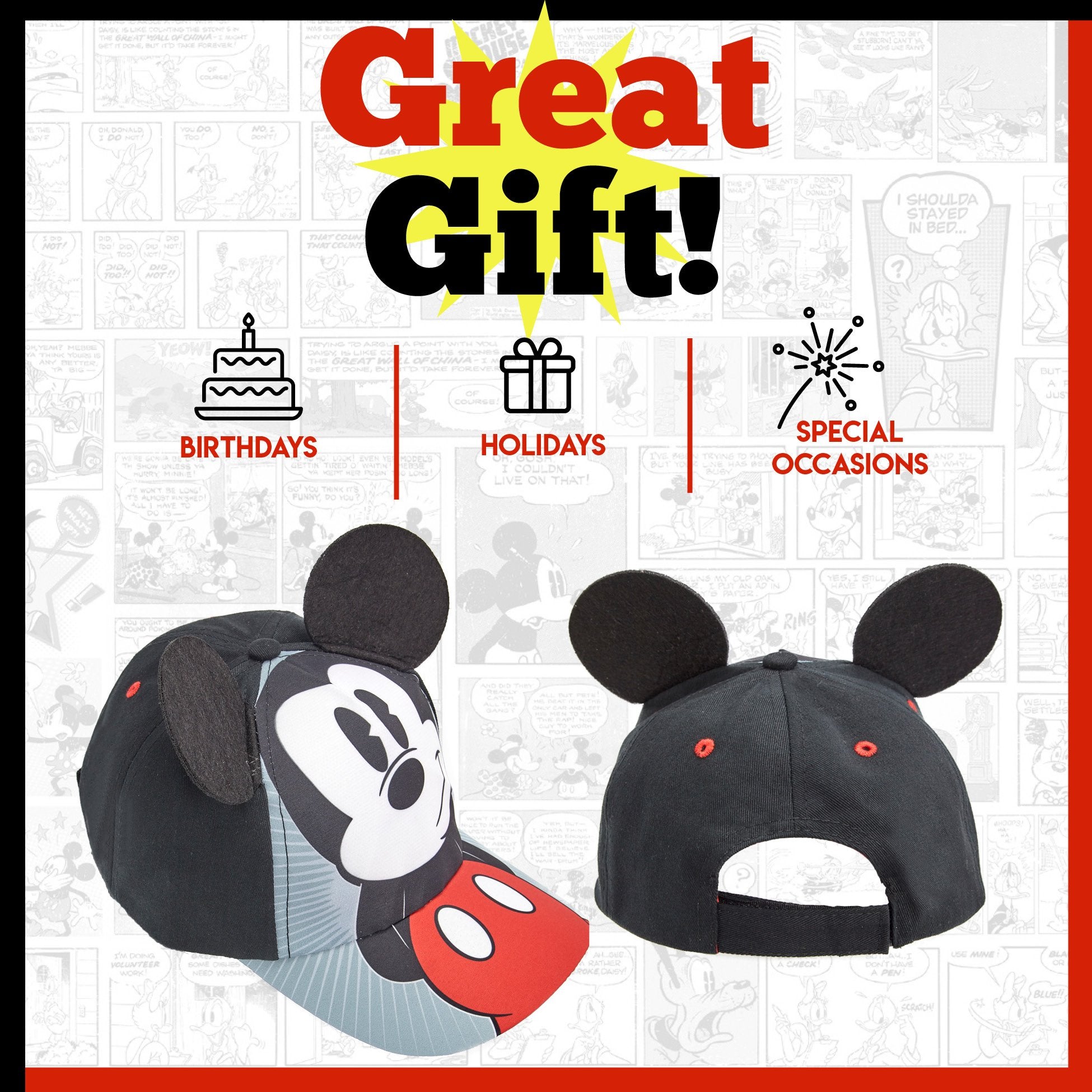 Disney Boys Mickey Mouse Cotton Baseball Cap - 100% Cotton