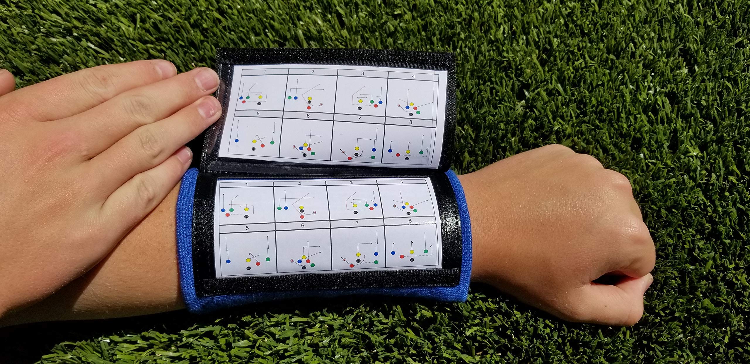 WRISTBAND INTERACTIVE Y23 - Football Wristbands - Wrist Coach - QB Wristband - Football Play Wristbands - Playbook Wristband (Multicolored, 8 Pack)