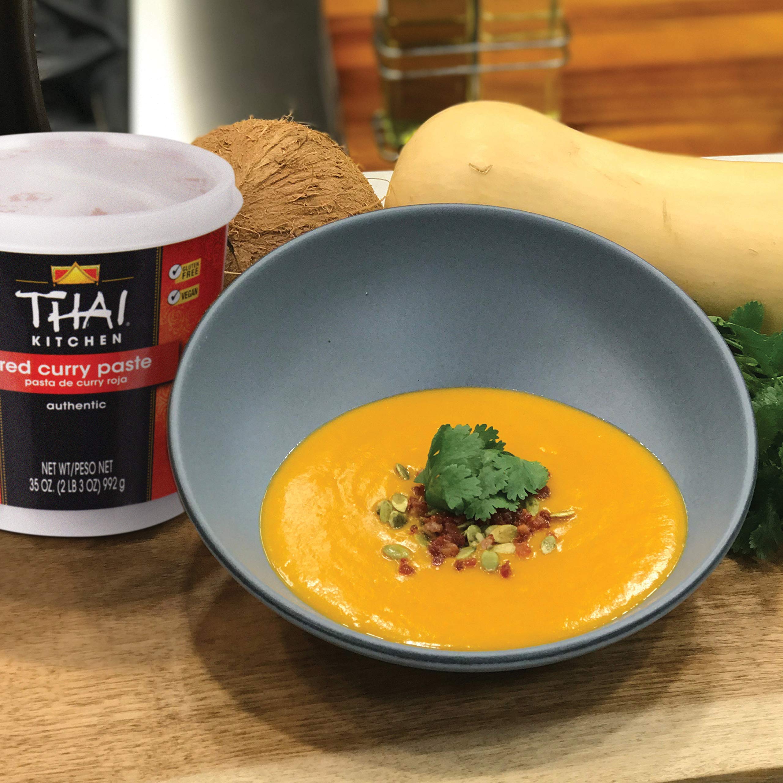 Thai Kitchen Red Curry Paste, 35 oz - One 35 Ounce Tub of Thai Red Curry Paste with Red Chili Pepper, Lemongrass, Thai Ginger and Spices, Perfect for Stir-Fries and Soup Bases