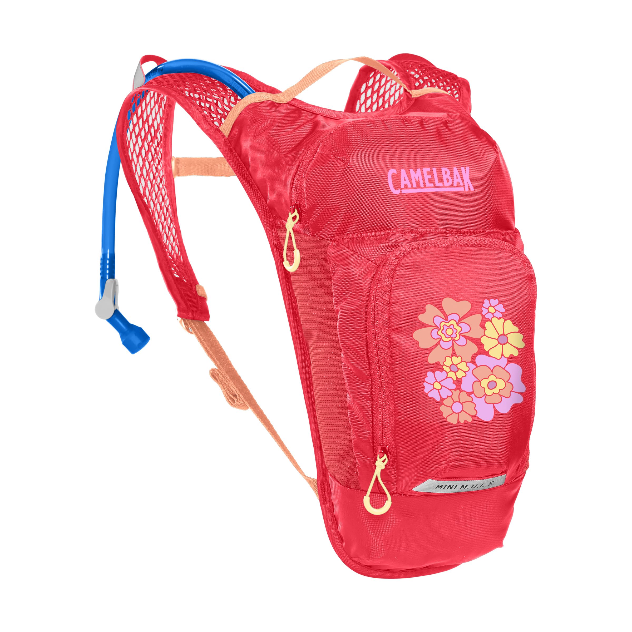 CamelBak Mini M.U.L.E. Kids Hydration Backpack for Hiking and Biking - 50oz, Pink/Flowers