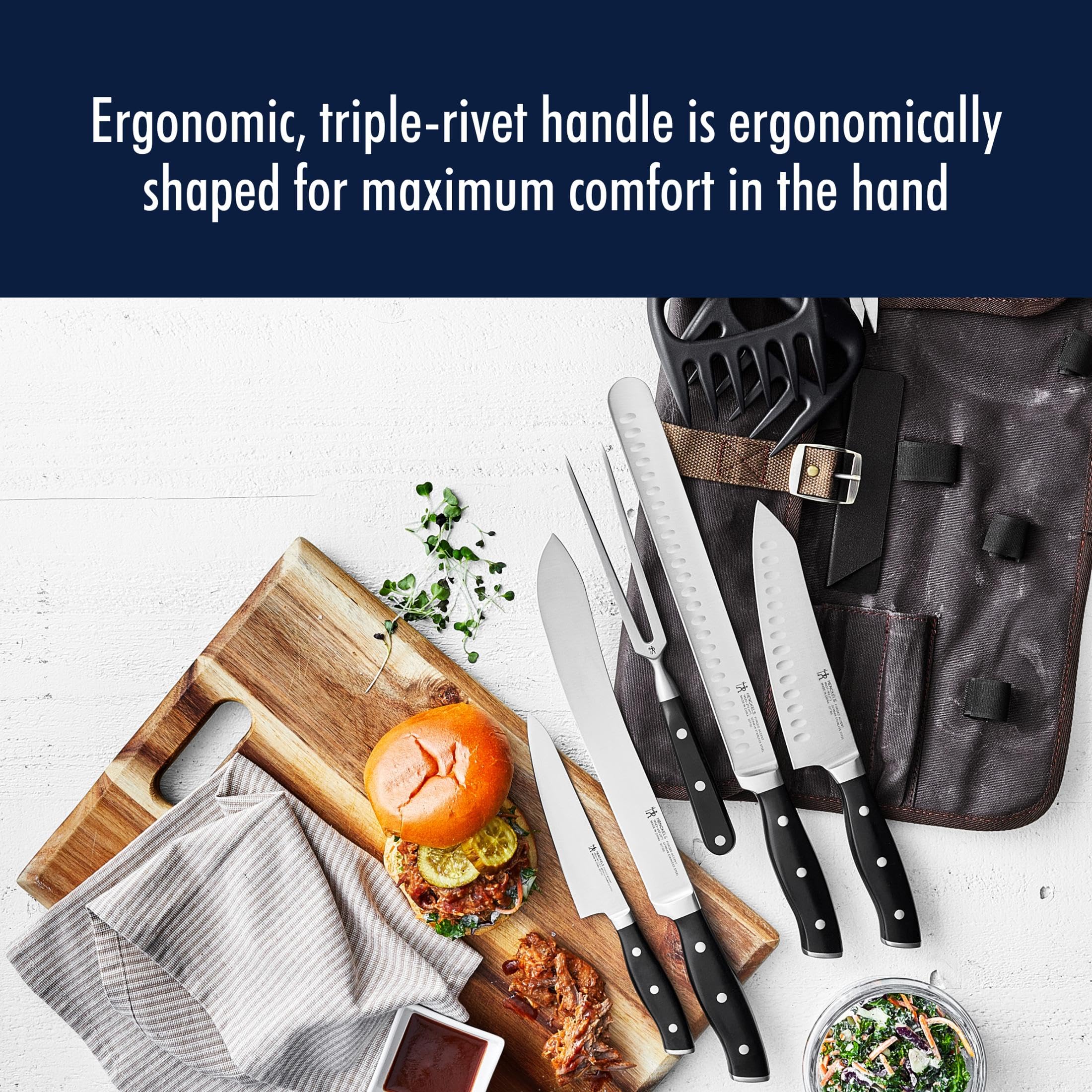 Henckels Forged Accent 9-pc Barbecue Carving Tool Set,Black