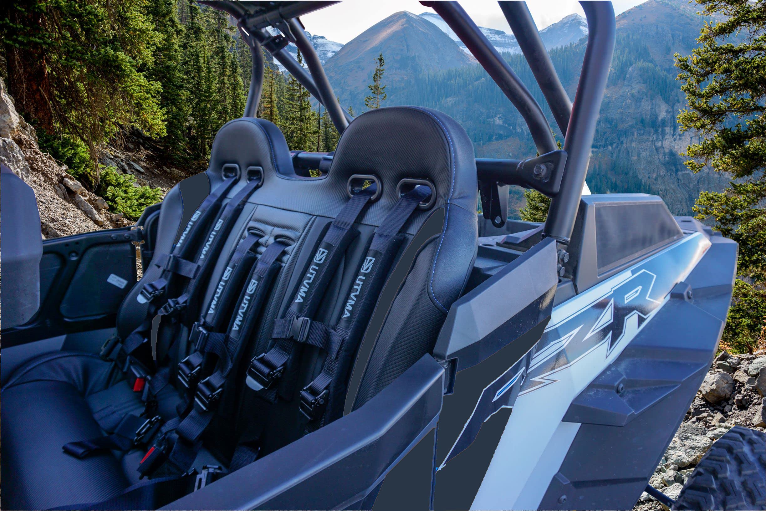 UTVMA Rear Bench Seat for RZR 1000/900 4 Seater with Harnesses | 3 Seats | Added Seating | Increased Comfort | Increased Safety