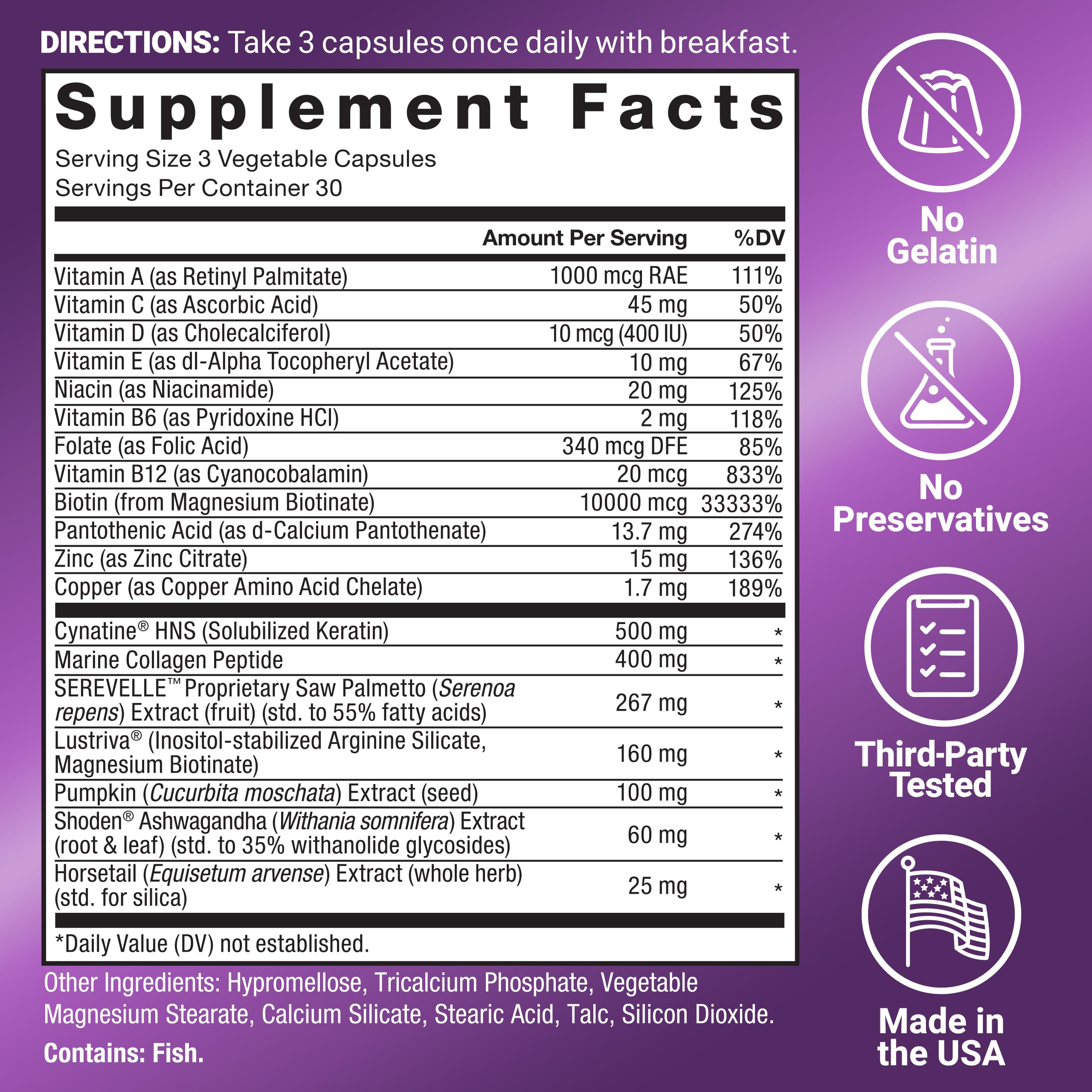 Force Factor Hair Growth Accelerator Pro, Clinically Studied Lustriva Biotin, Keratin, Saw Palmetto & Hair Growth Vitamins, Hair Growth Supplement for Women, Results Starting in 3 Weeks, 90 Capsules