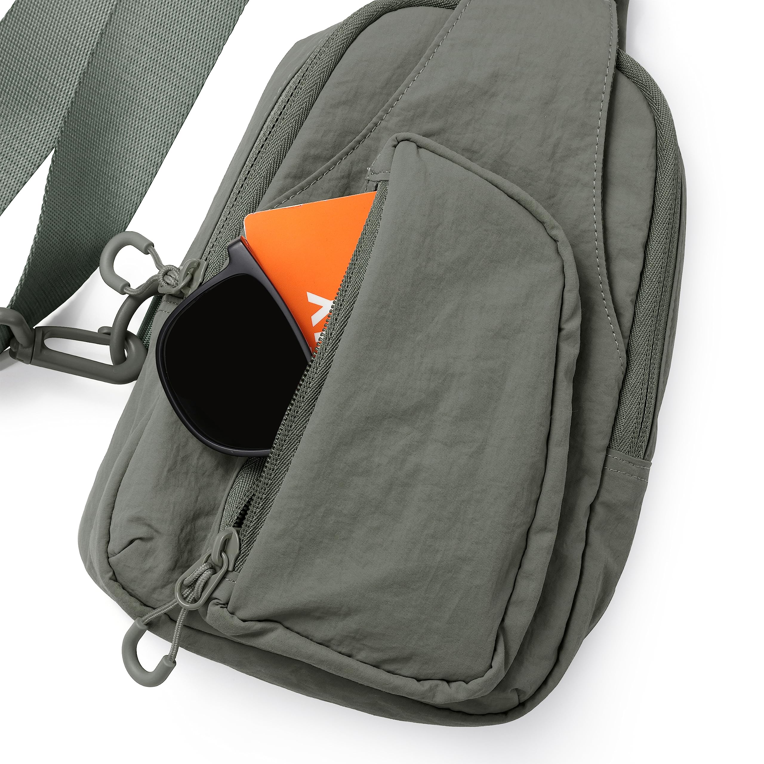 ODODOS Daily Sling Bag with Adjustable Straps Crossbody Chest Bag Lightweight Small Backpack for Casual Outdoor Traveling Hiking, Charcoal