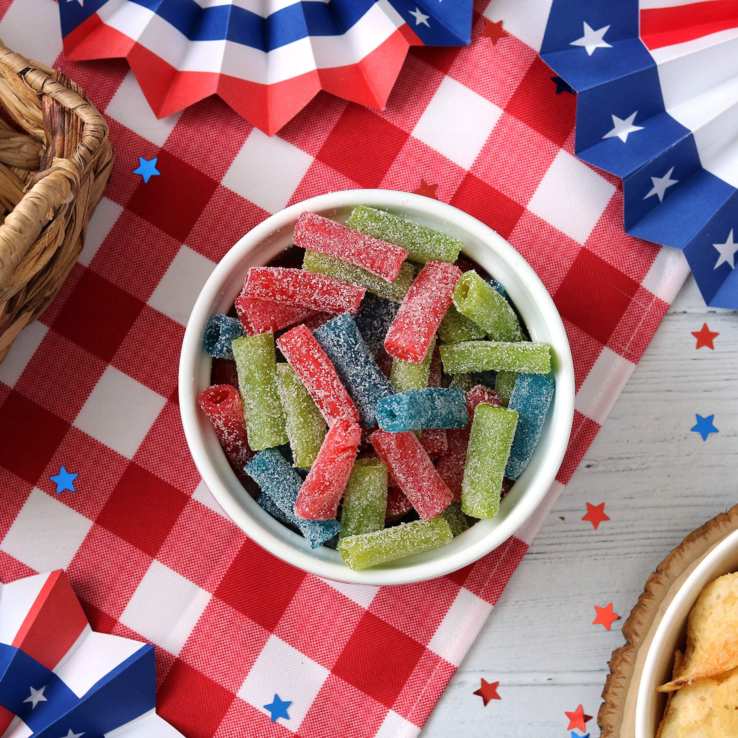 Sour Punch Bites, Blue Raspberry, Apple & Strawberry Flavors, Soft & Chewy Candy, 9oz Bag (12 Pack)