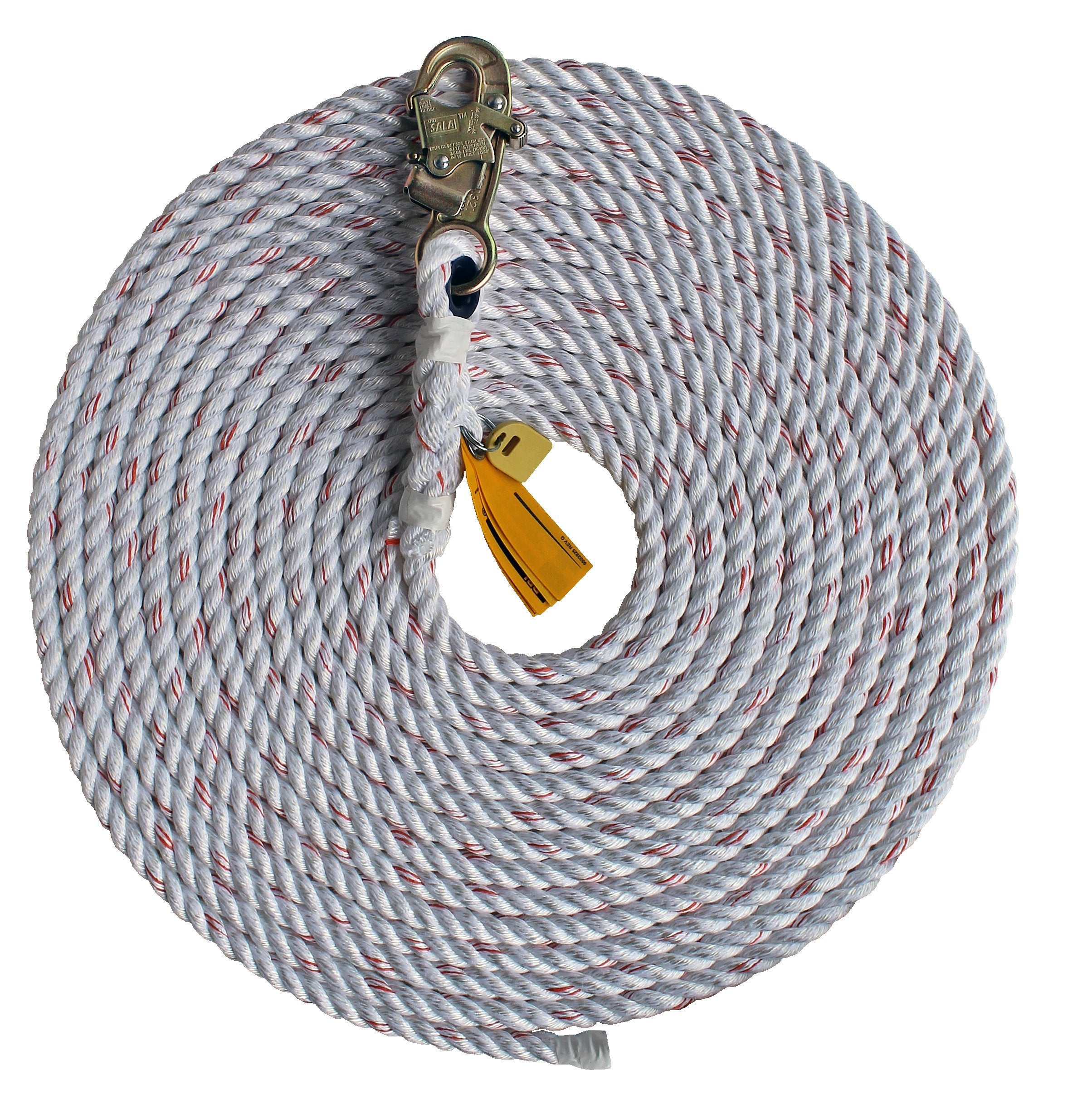3M DBI-SALA 100' Vertical 58" Polyester And Poypropylene Blend Rope Lifeline Assembly With Self-Locking Snap Hook At One End And Taped At Other End