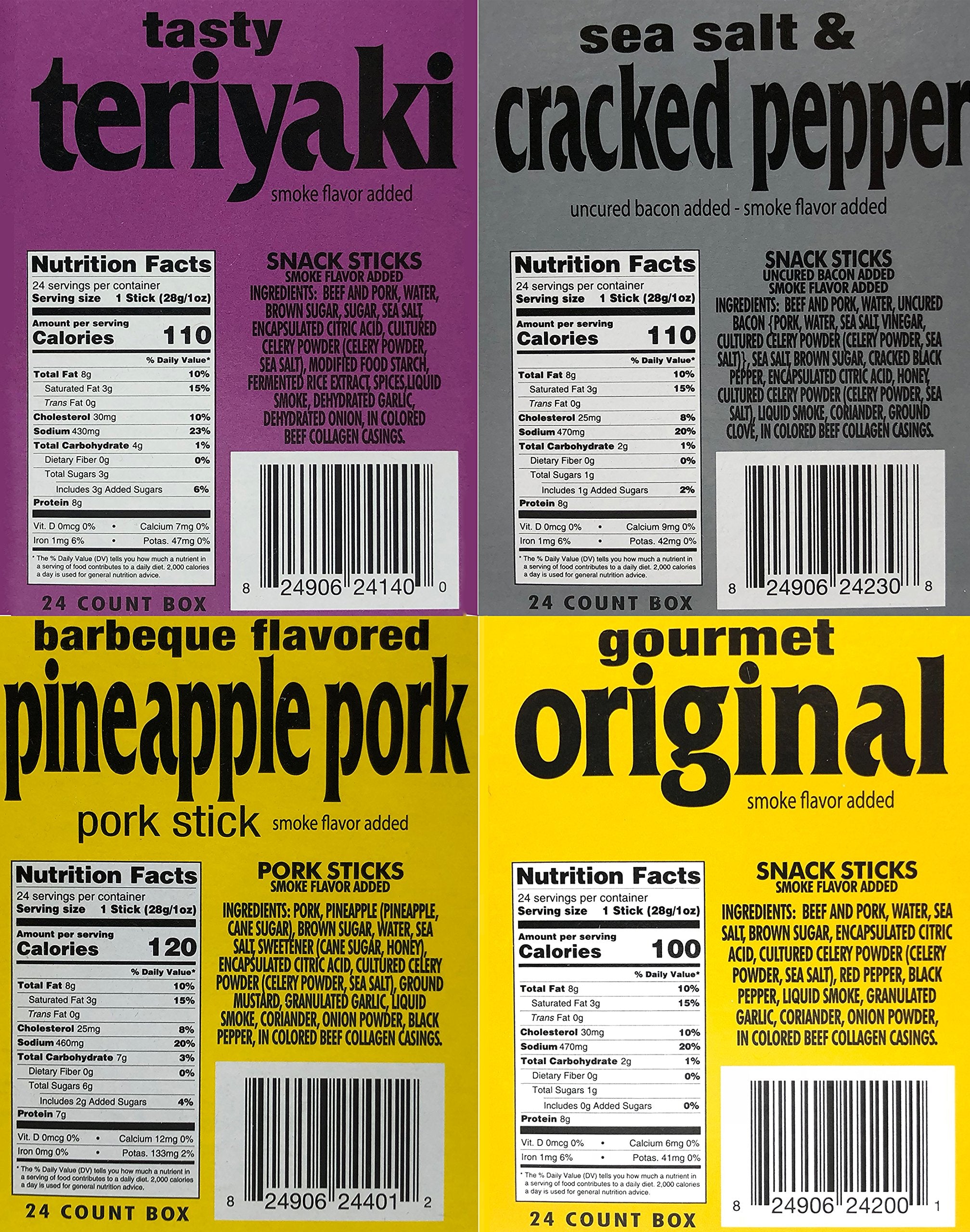 Western's Smokehouse Meat Sticks Variety Pack of 20 – 8 Flavors of Pork and Beef Jerky Sticks - Gluten-Free, MSG-Free, Soy-Free, No Nitrates, Meat Sticks Individually Wrapped,