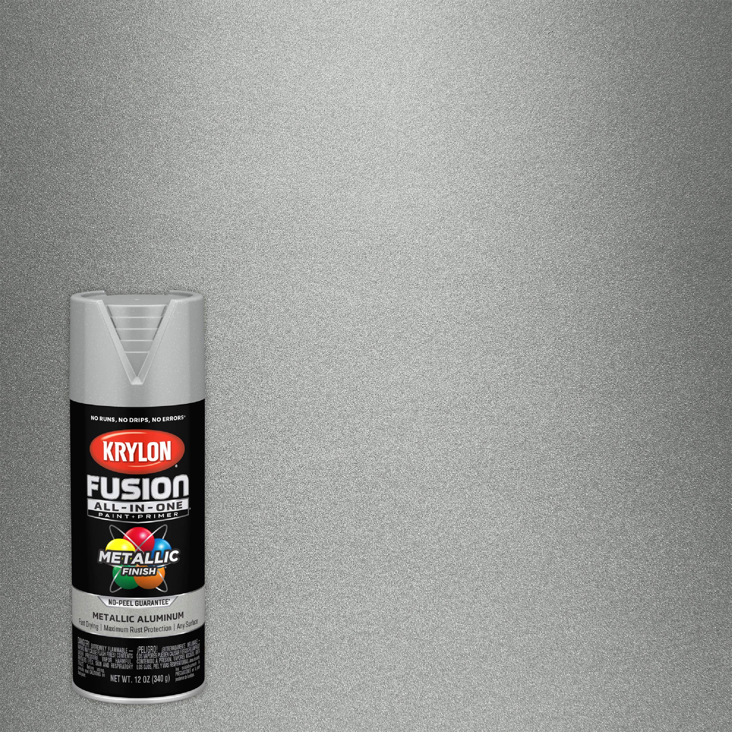Krylon Fusion All-In-One Adhesive Spray Paint for Indoor/Outdoor Use, 12 oz, Aluminum