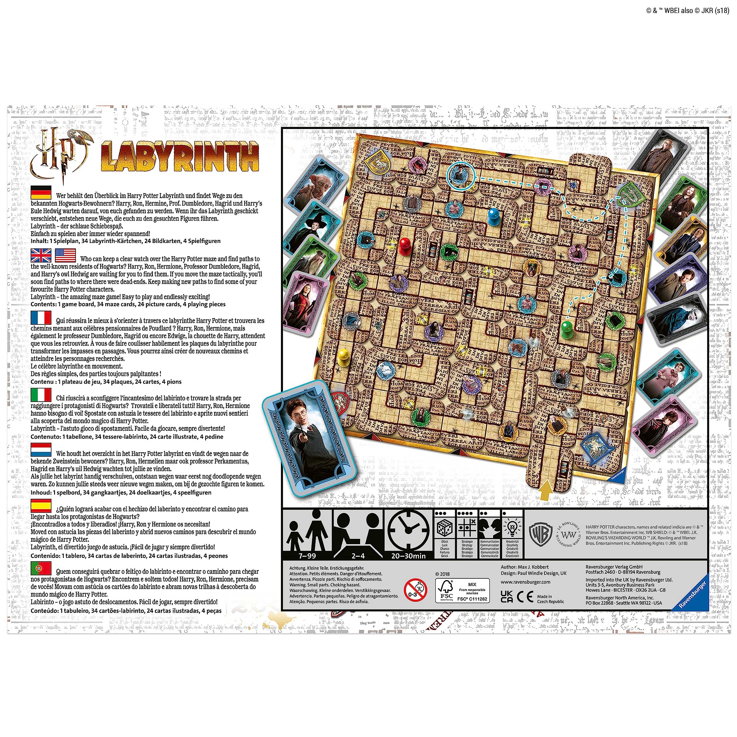Ravensburger Harry Potter Labyrinth | Engaging Family Board Game | Ideal for Kids & Adults Aged 7 & Up | Easy to Learn with High Replay Value | Mind-Teasing Adventure