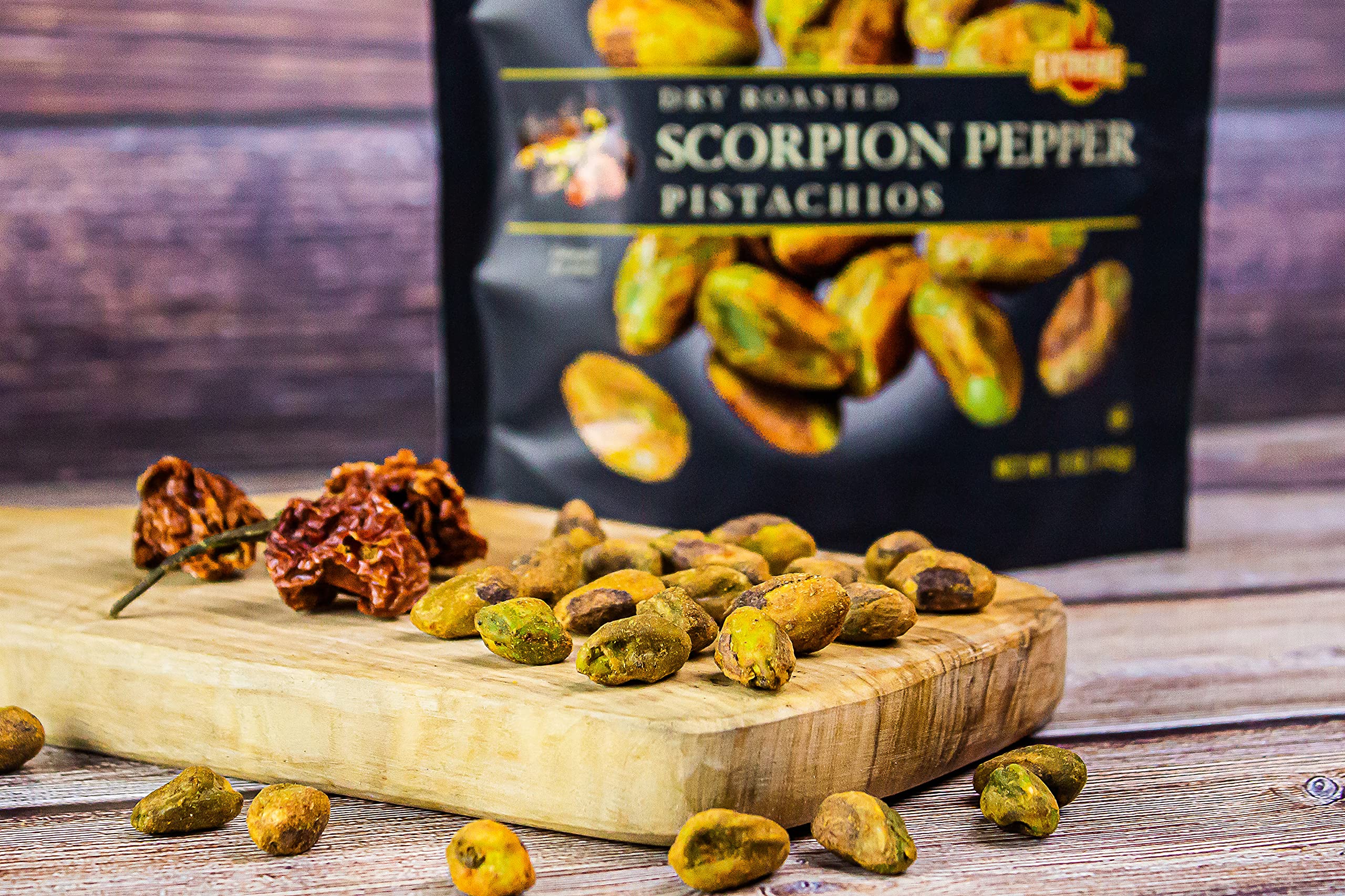 Setton Farms Pistachios, Scorpion Pepper Extreme Flavor Pistachios Value Bag, Naturally Seasoned, Dry Roasted No Shell Pistachios, Non-GMO Project Verified, Gluten Free, Vegan, Kosher, 20 Oz
