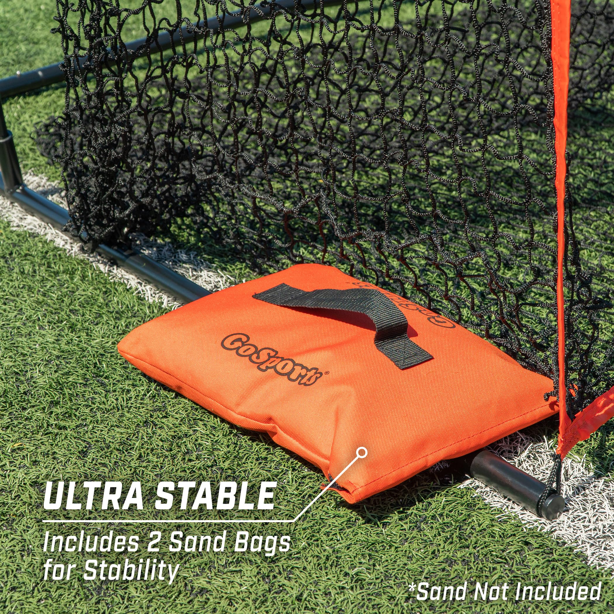 GoSports Football 7 ft x 4 ft Kicking Net - Sideline Practice for Punting or Place Kicks, Ultra-Portable Design with Weighted Sandbag