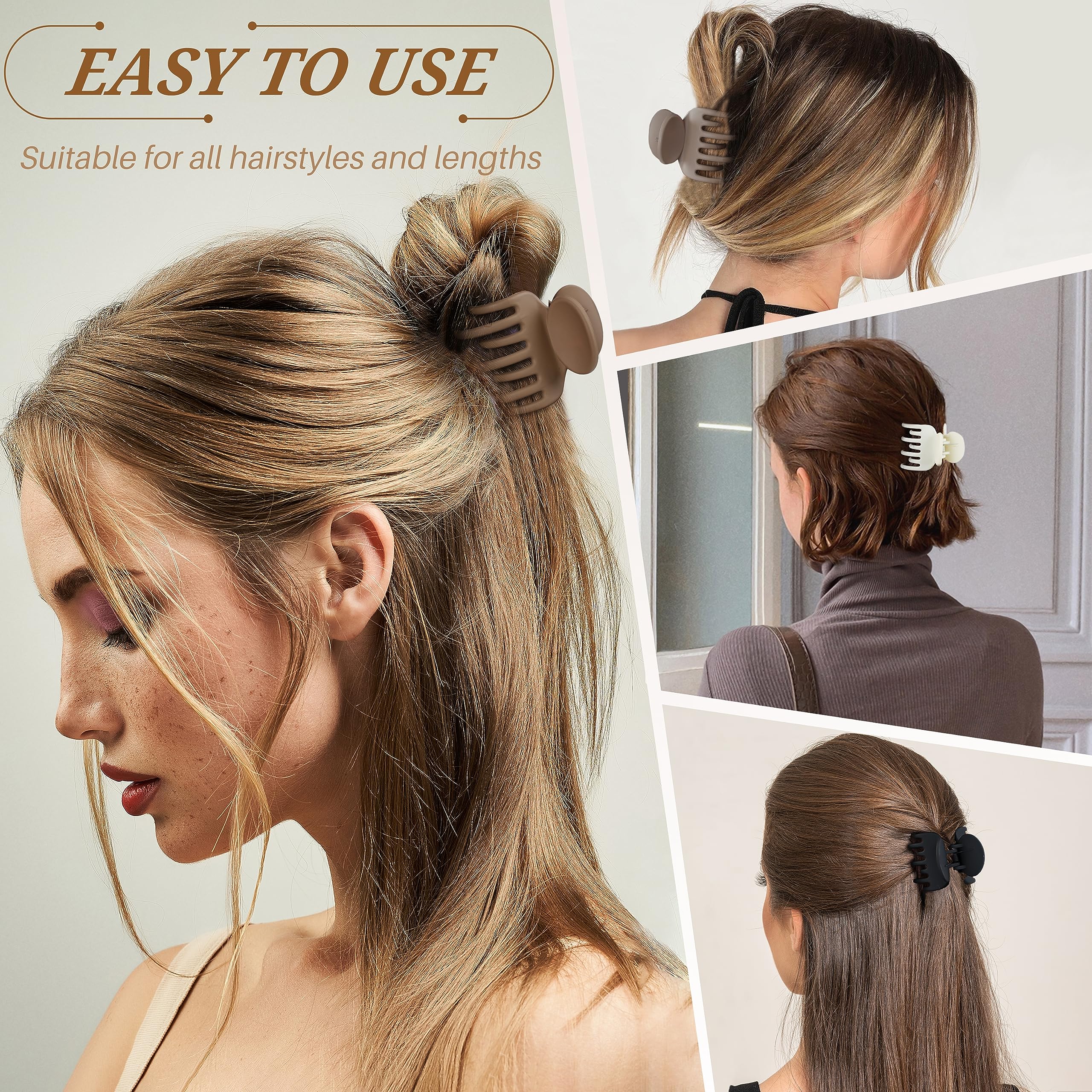 Double Row Teeth Hair Accessories, 20 Pack Matte No-slip Small Claw Clips for Thin Hair