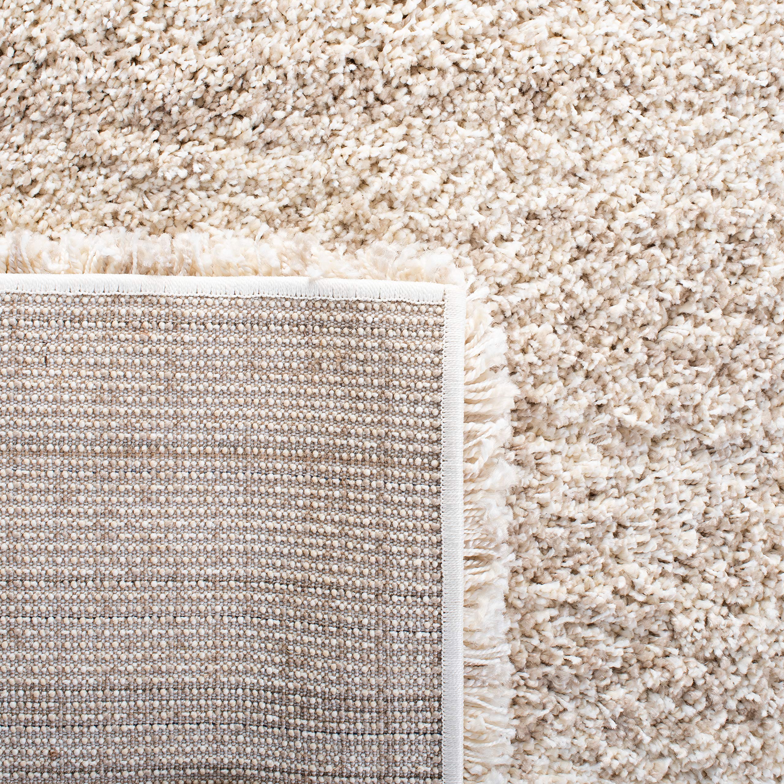SAFAVIEH Hudson Shag Collection Area Rug - 9' x 12', Ivory & Beige, Modern Abstract Design, Non-Shedding & Easy Care, 2-inch Thick Ideal for High Traffic Areas in Living Room, Bedroom (SGH295C)