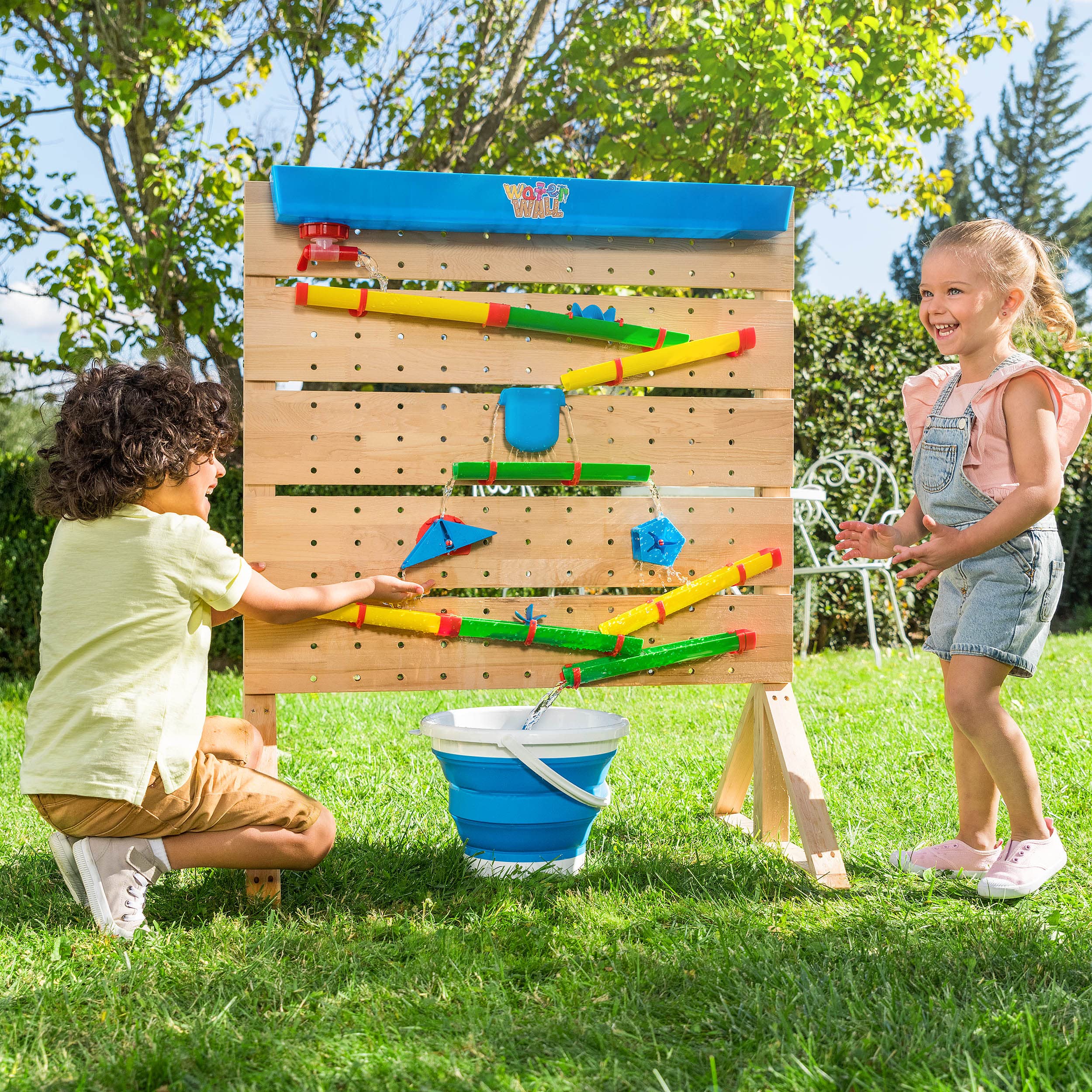 Board Masters Waterwall Sensory Water Table | Wooden Waterfall Play Table with 27 Accessories | Educational Toy for Kids Ages 3+