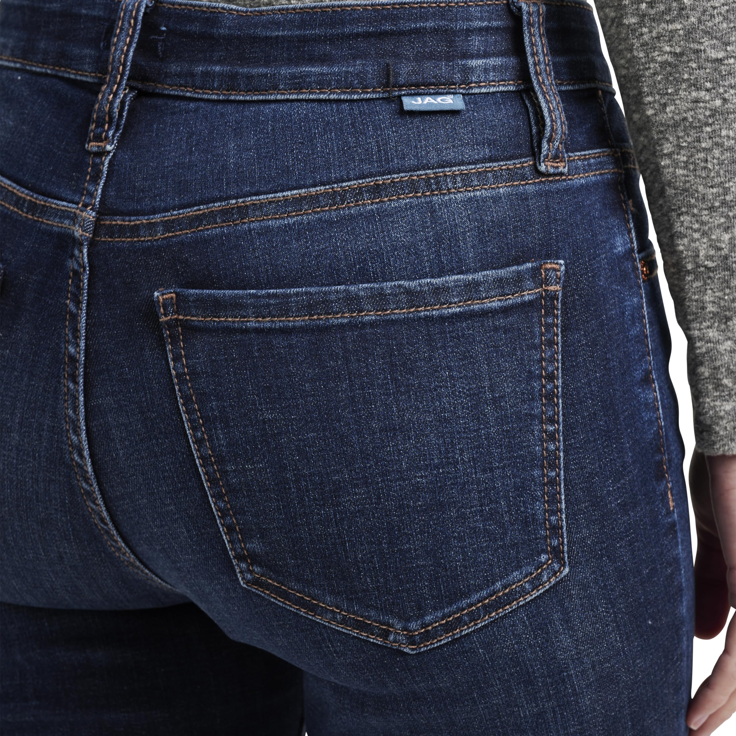 JAG Jeans Women's Carter Mid Rise Girlfriend Jeans, New Night Breeze EDK413, 8