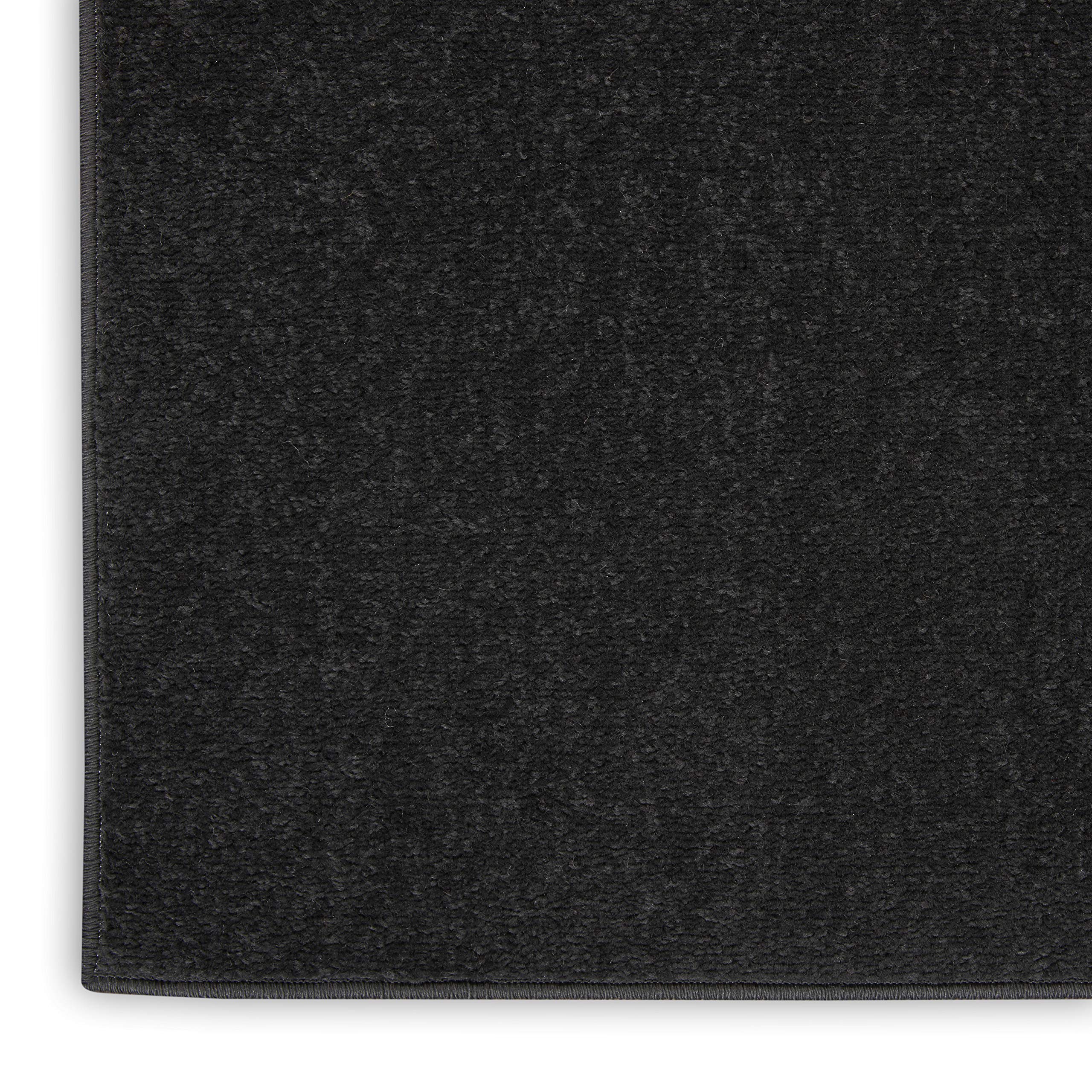 Nourison Essentials Indoor/Outdoor Black 2'2" x 7'6" Area Rug, Easy Cleaning, Non Shedding, Bed Room, Living Room, Dining Room, Backyard, Deck, Patio (2x8)