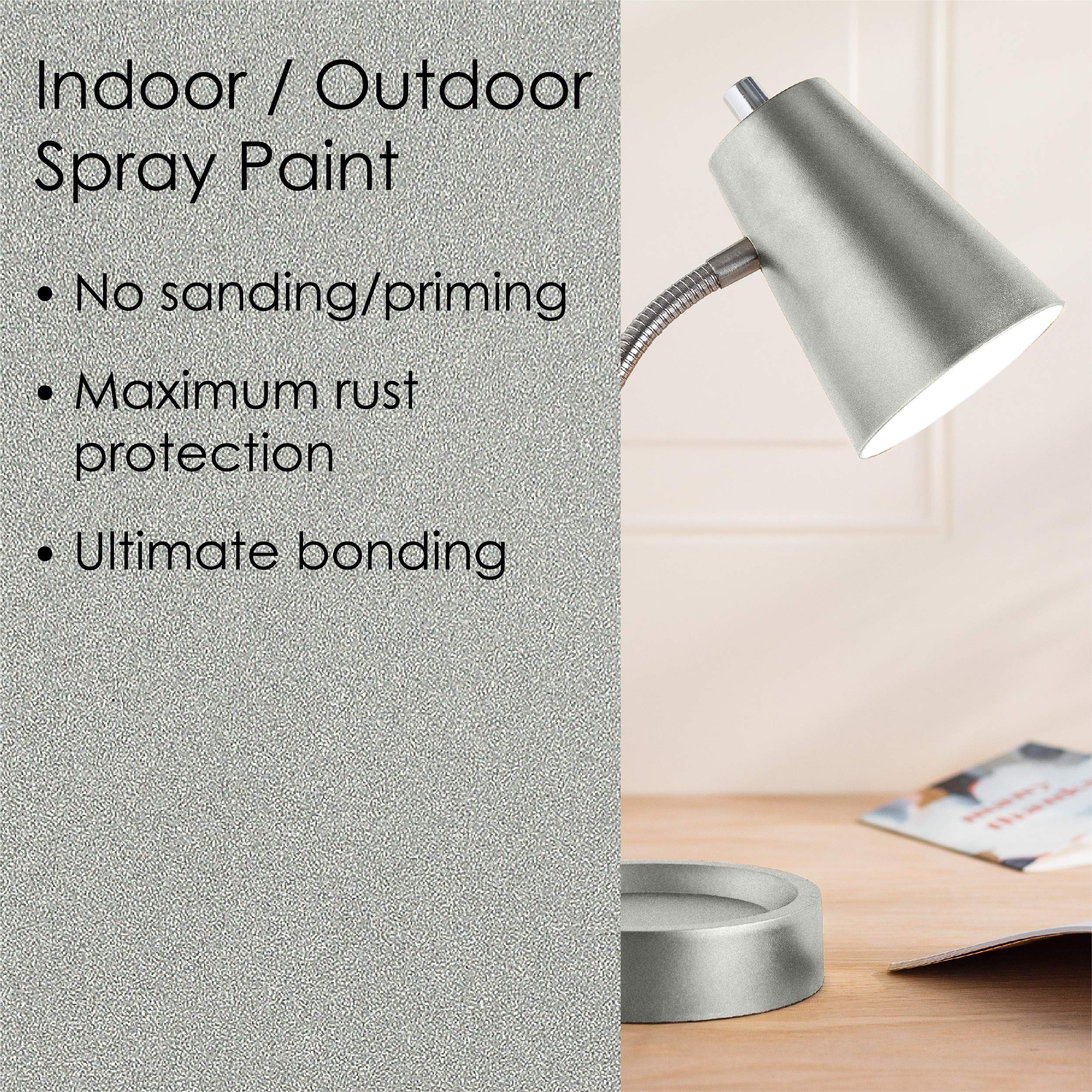 Krylon Fusion All-In-One Adhesive Spray Paint for Indoor/Outdoor Use, 12 oz, Aluminum