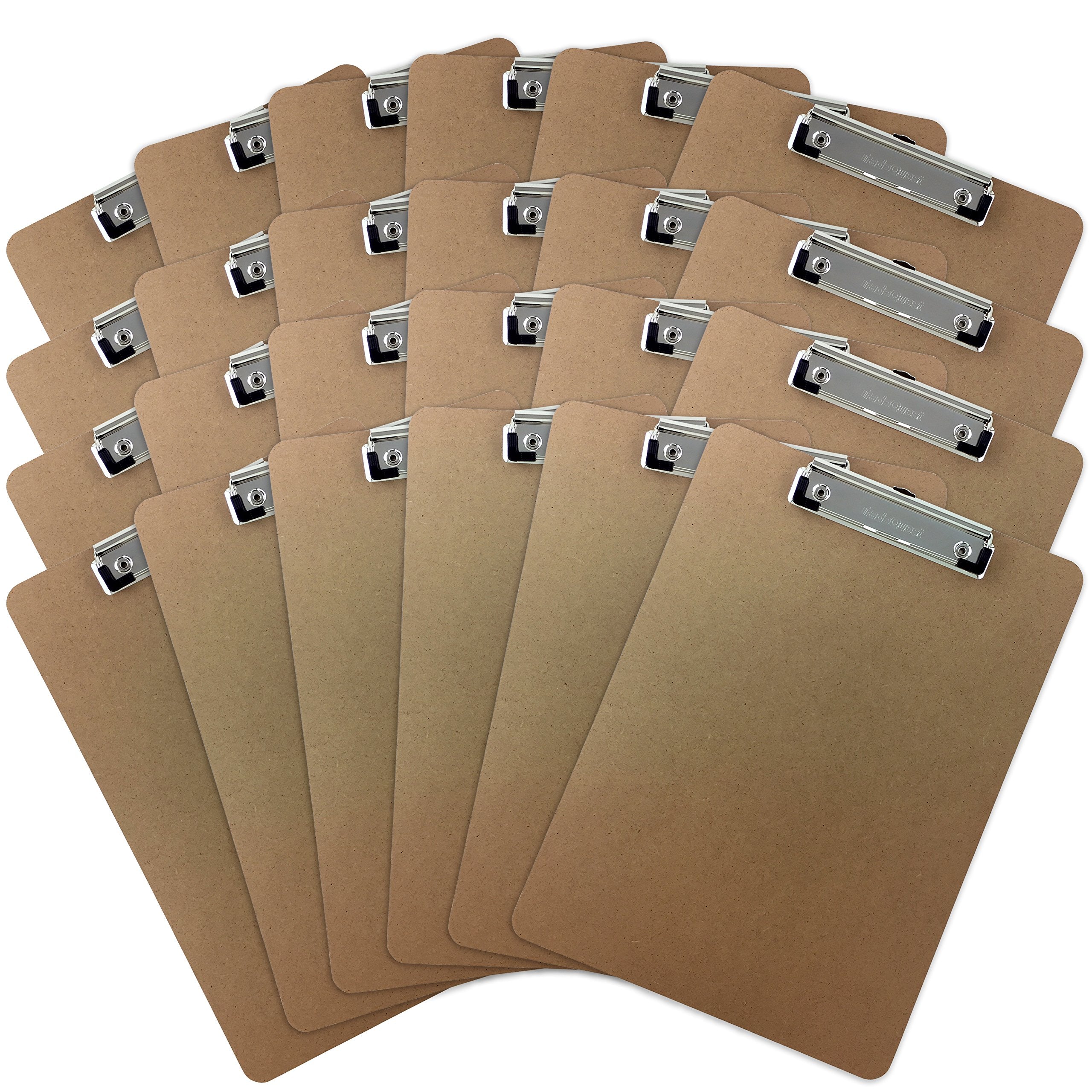 Trade Quest Letter Size Clipboard Low Profile Clip Hardboard (Pack of 24)