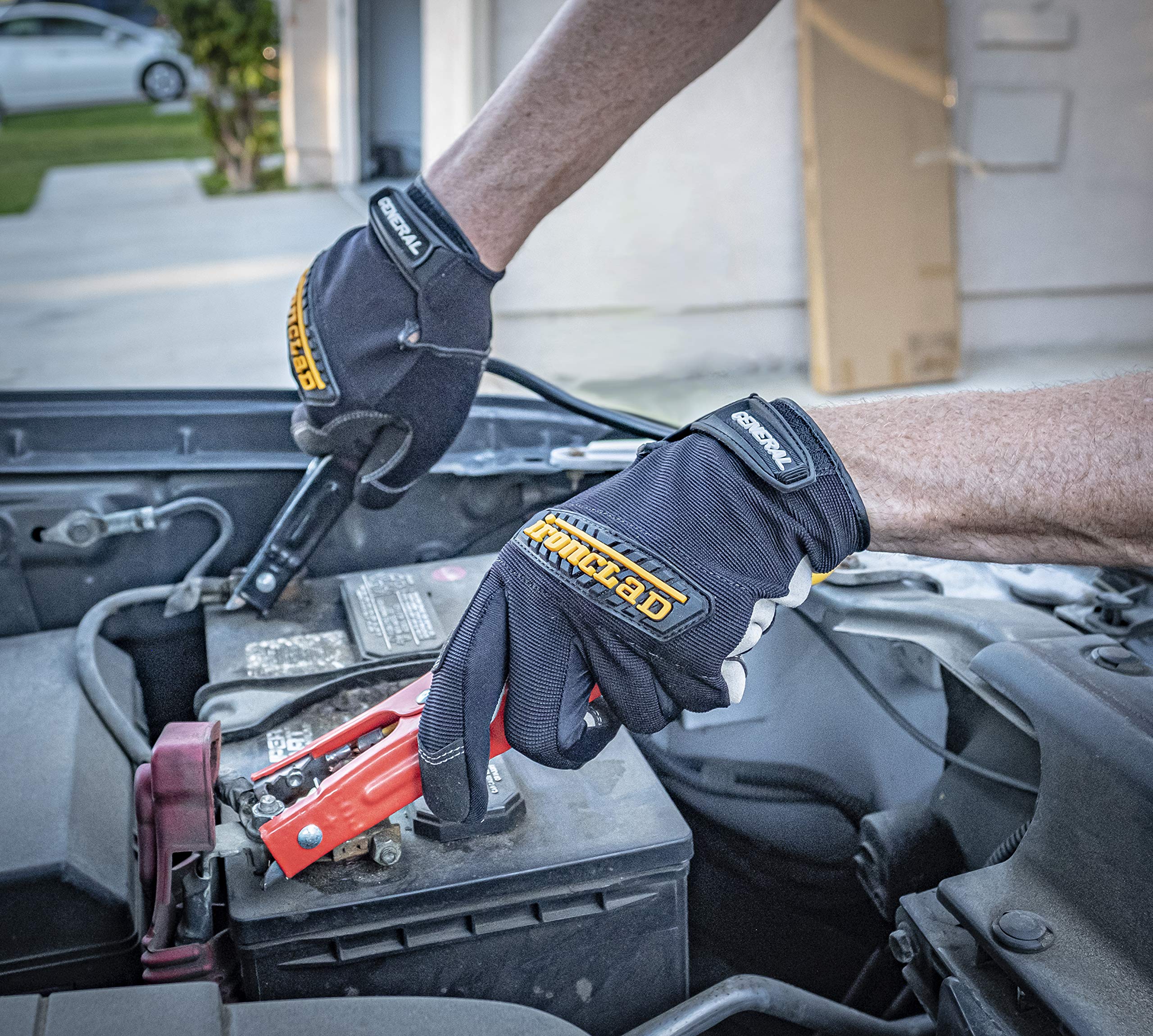 Ironclad General Utility Work Gloves GUG, All-Purpose, Performance Fit, Durable, Machine Washable, Sized Large, (1 Pair) Black