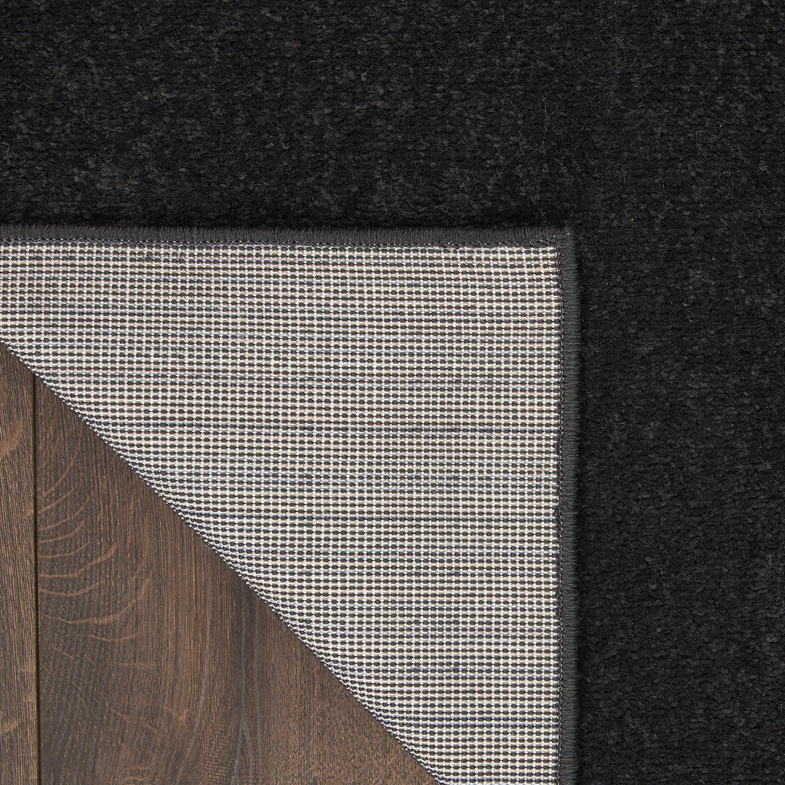 Nourison Essentials Indoor/Outdoor Black 2'2" x 7'6" Area Rug, Easy Cleaning, Non Shedding, Bed Room, Living Room, Dining Room, Backyard, Deck, Patio (2x8)