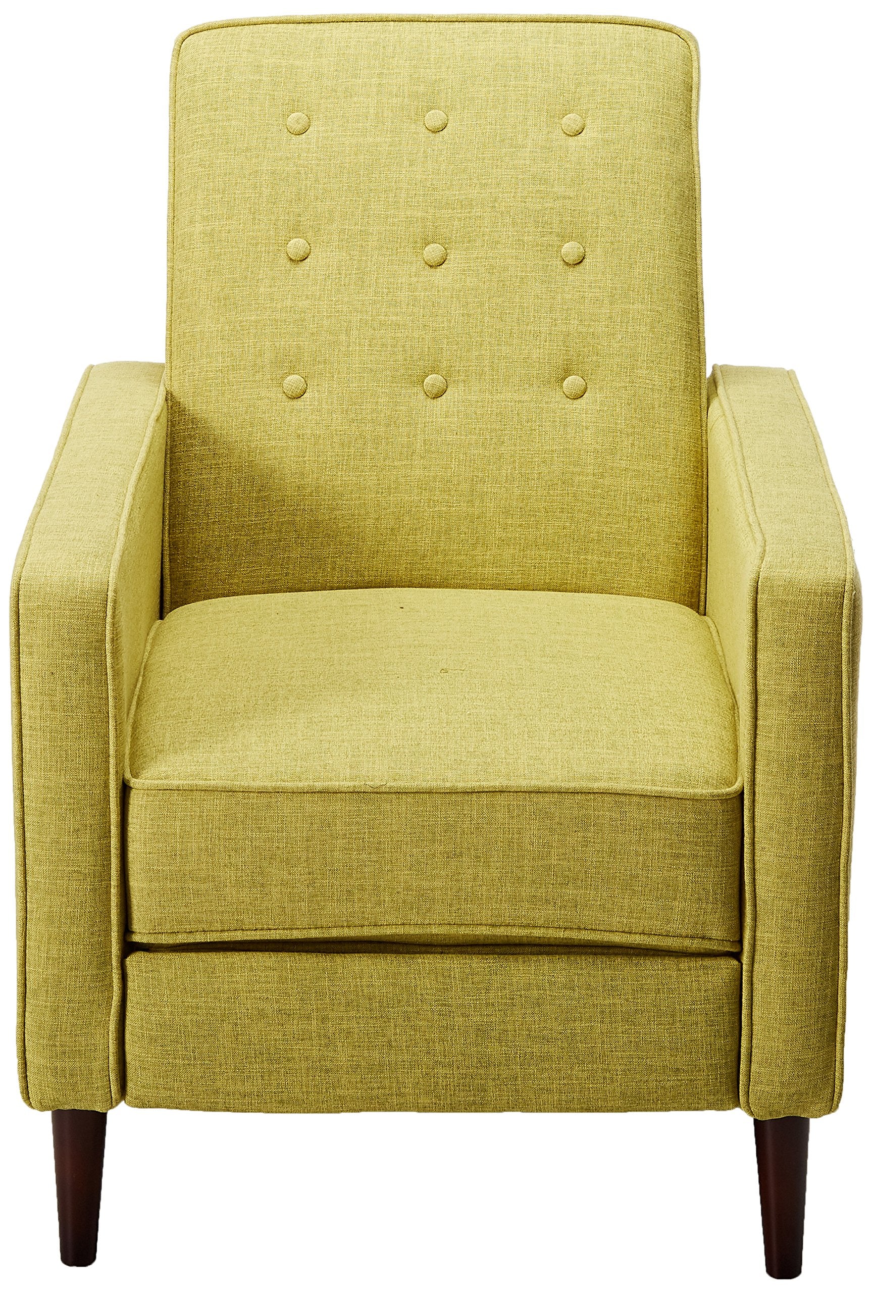 Christopher Knight Home Mervynn Mid-Century Modern Fabric Recliner, polyester, Muted Green / Dark Espresso